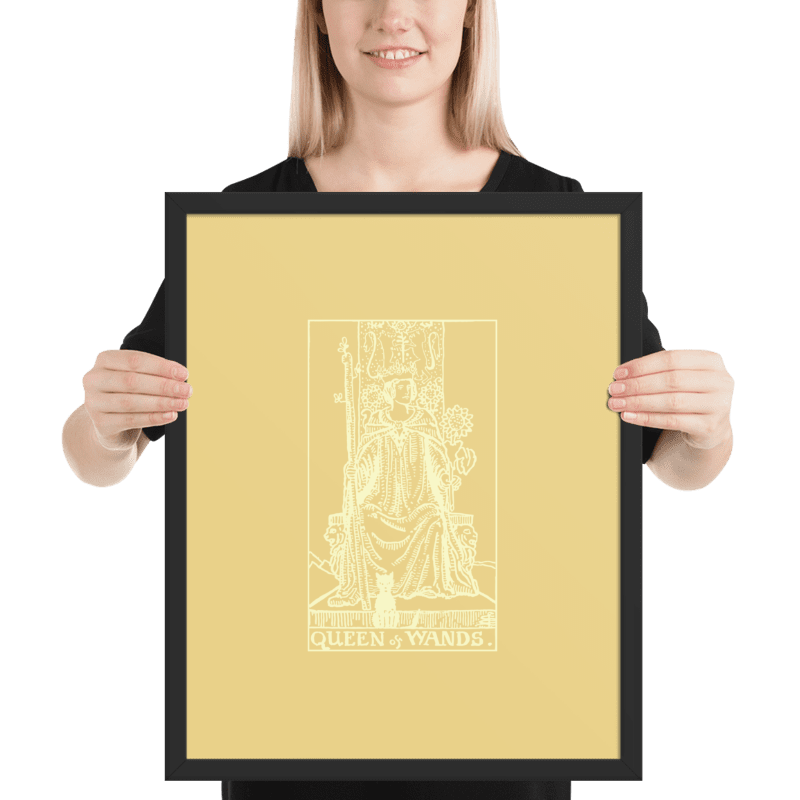 Queen of Wands Tarot Card, Framed