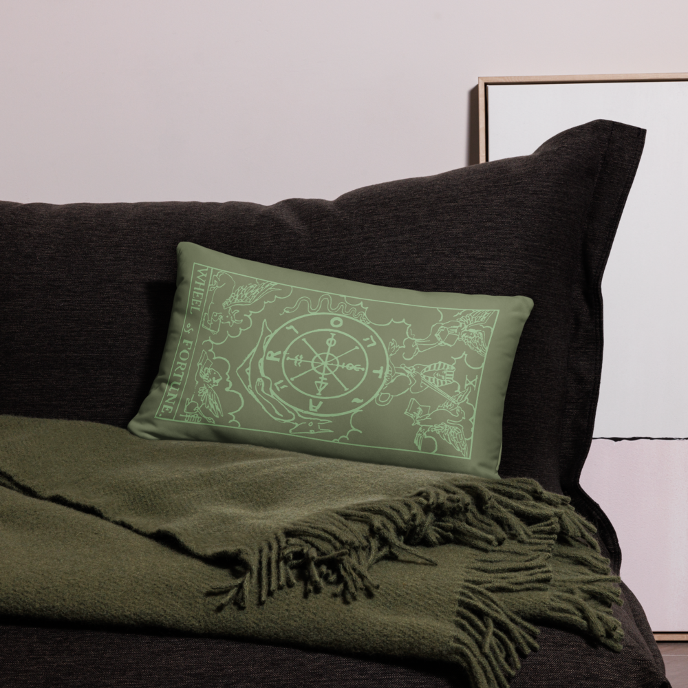 The Wheel of Fortune Tarot Card Throw Pillow