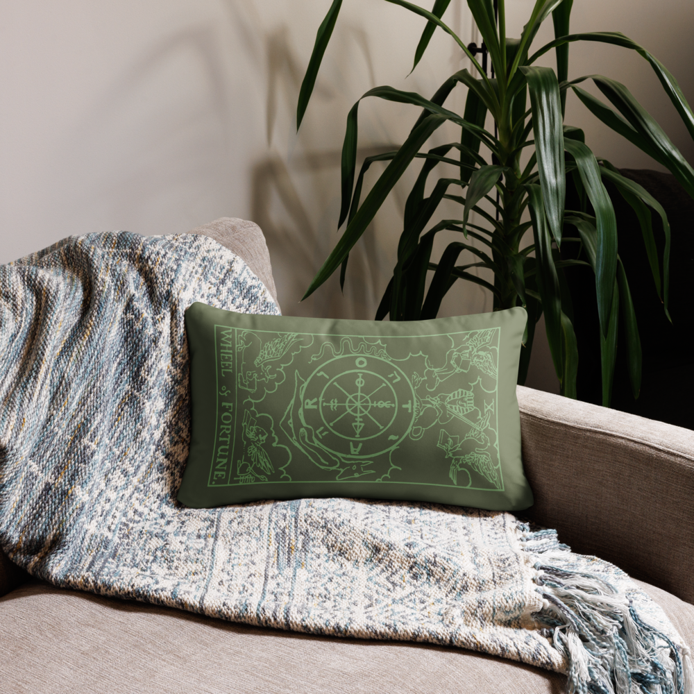 The Wheel of Fortune Tarot Card Throw Pillow