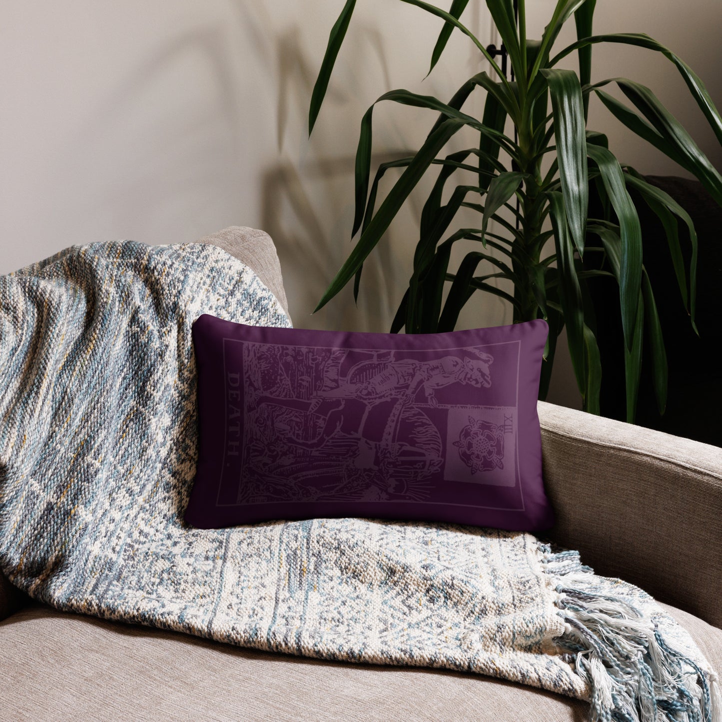 Death Tarot Card Throw Pillow