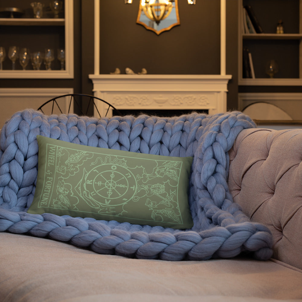 The Wheel of Fortune Tarot Card Throw Pillow