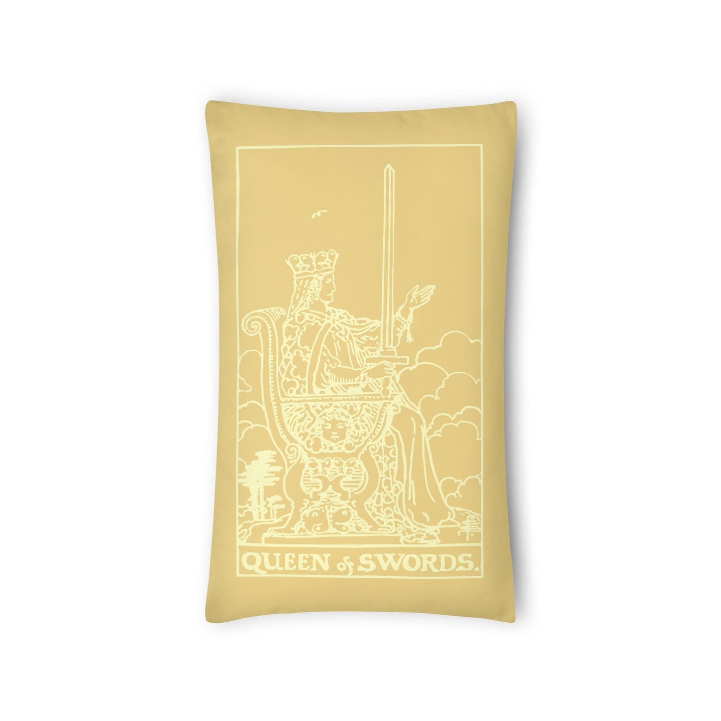 Queen of Swords Tarot Card Throw Pillow