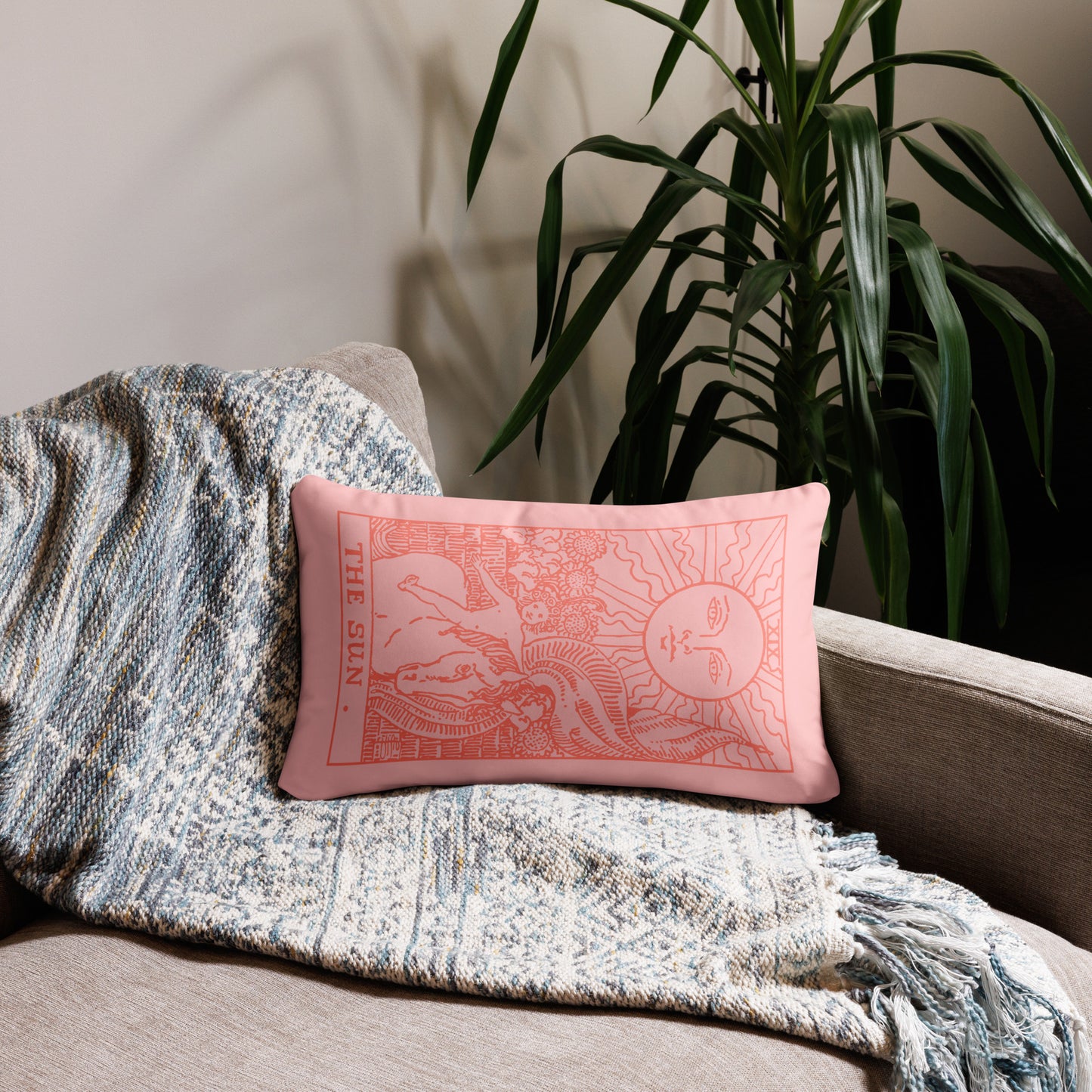 The Sun Tarot Card Throw Pillow