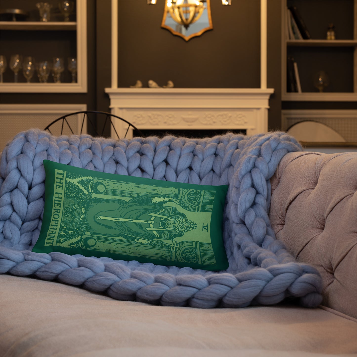 Hierophant Tarot Card Throw Pillow