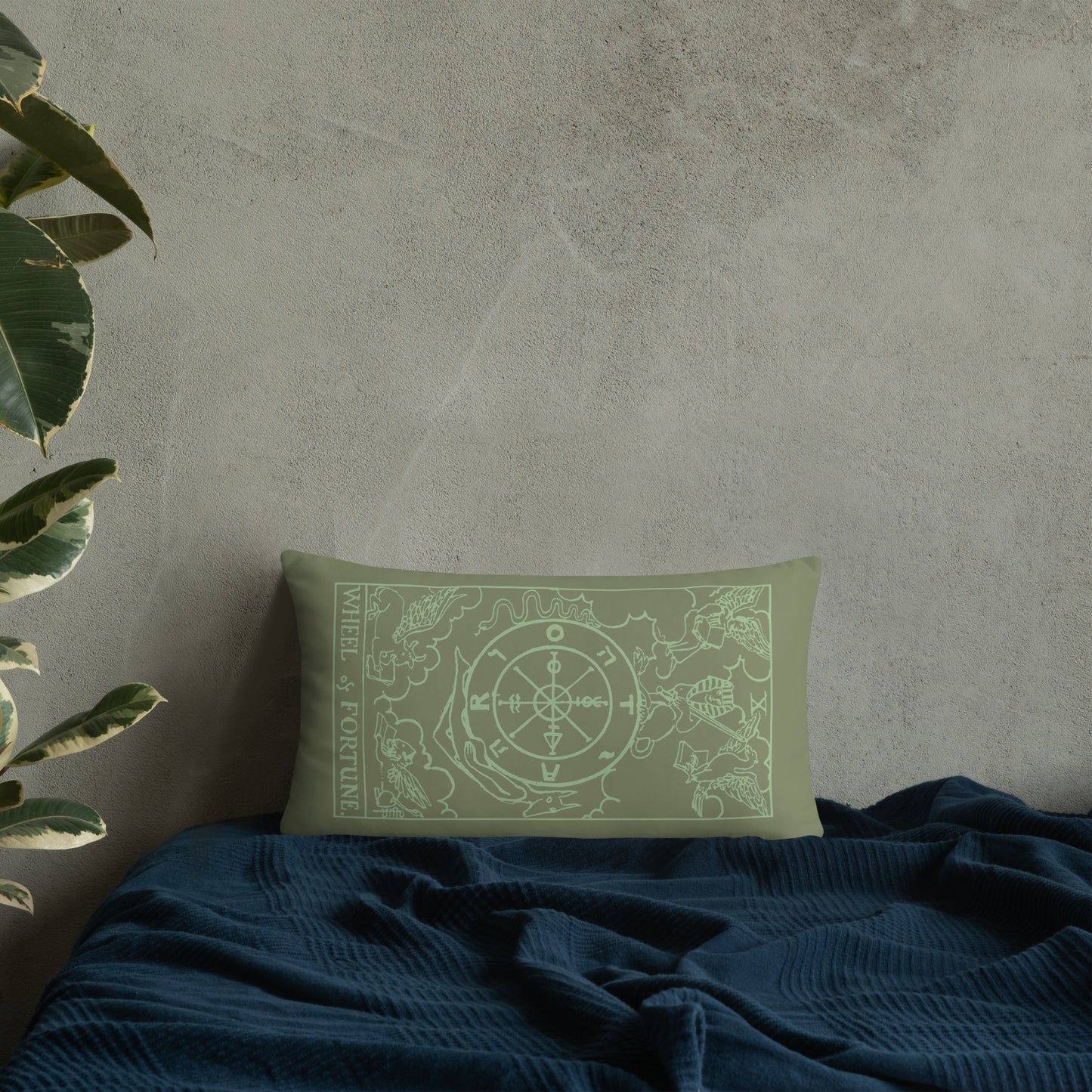 The Wheel of Fortune Tarot Card Throw Pillow