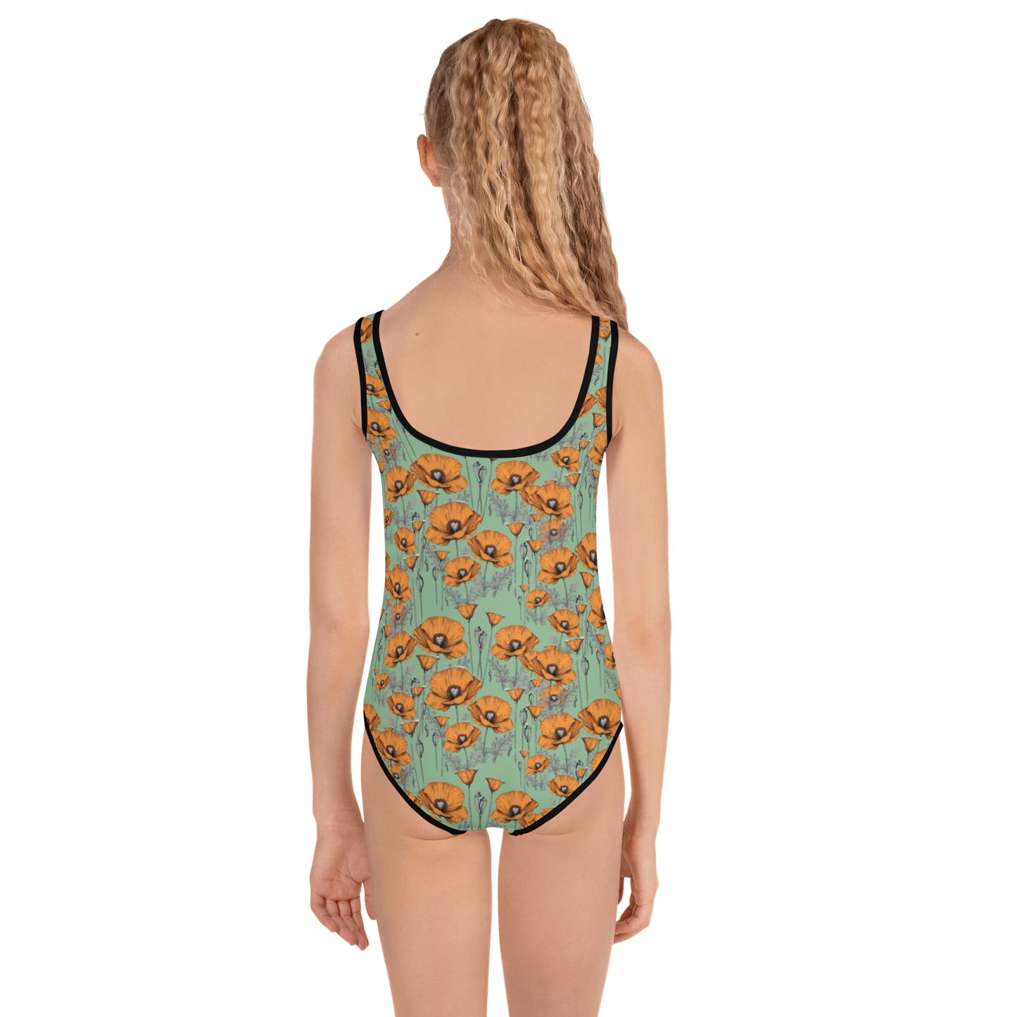 California Poppies One Piece Swimsuit for Tots