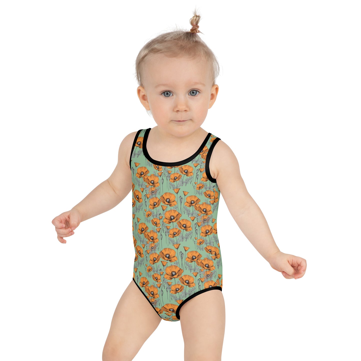 California Poppies One Piece Swimsuit for Tots