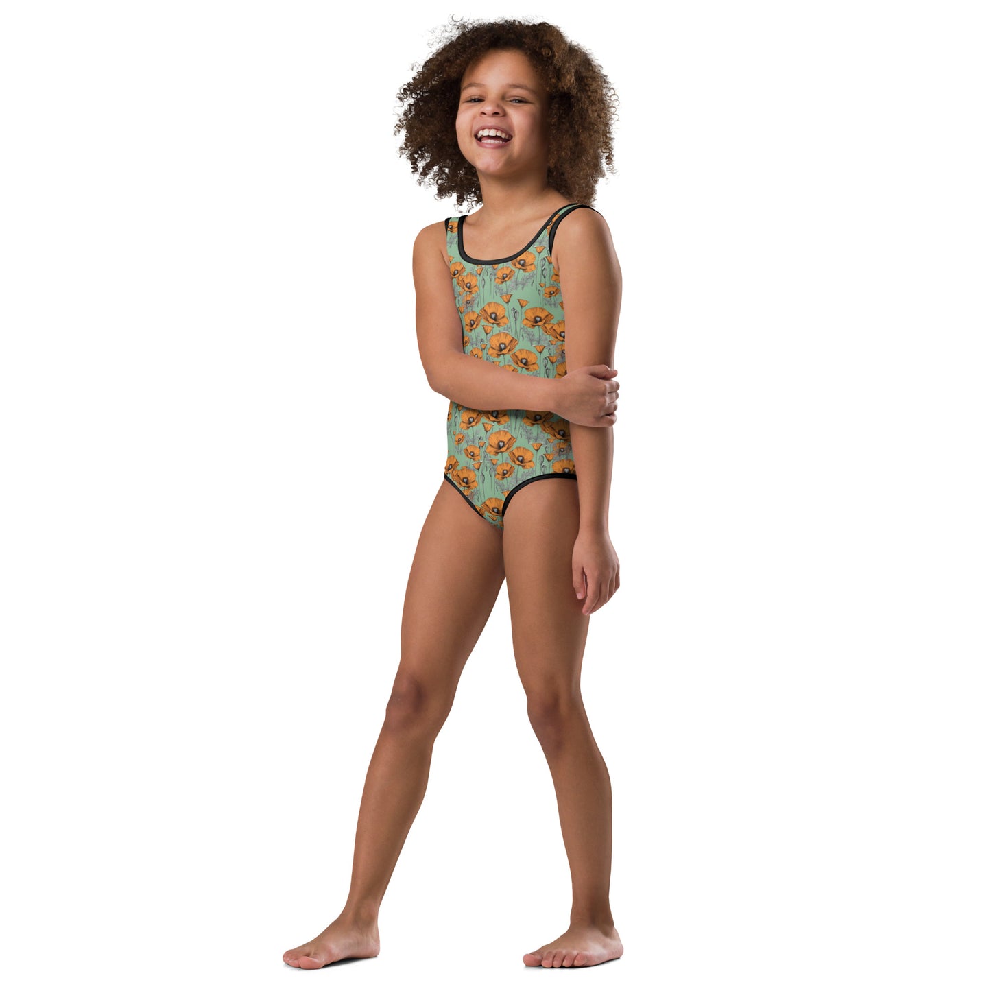 California Poppies One Piece Swimsuit for Tots