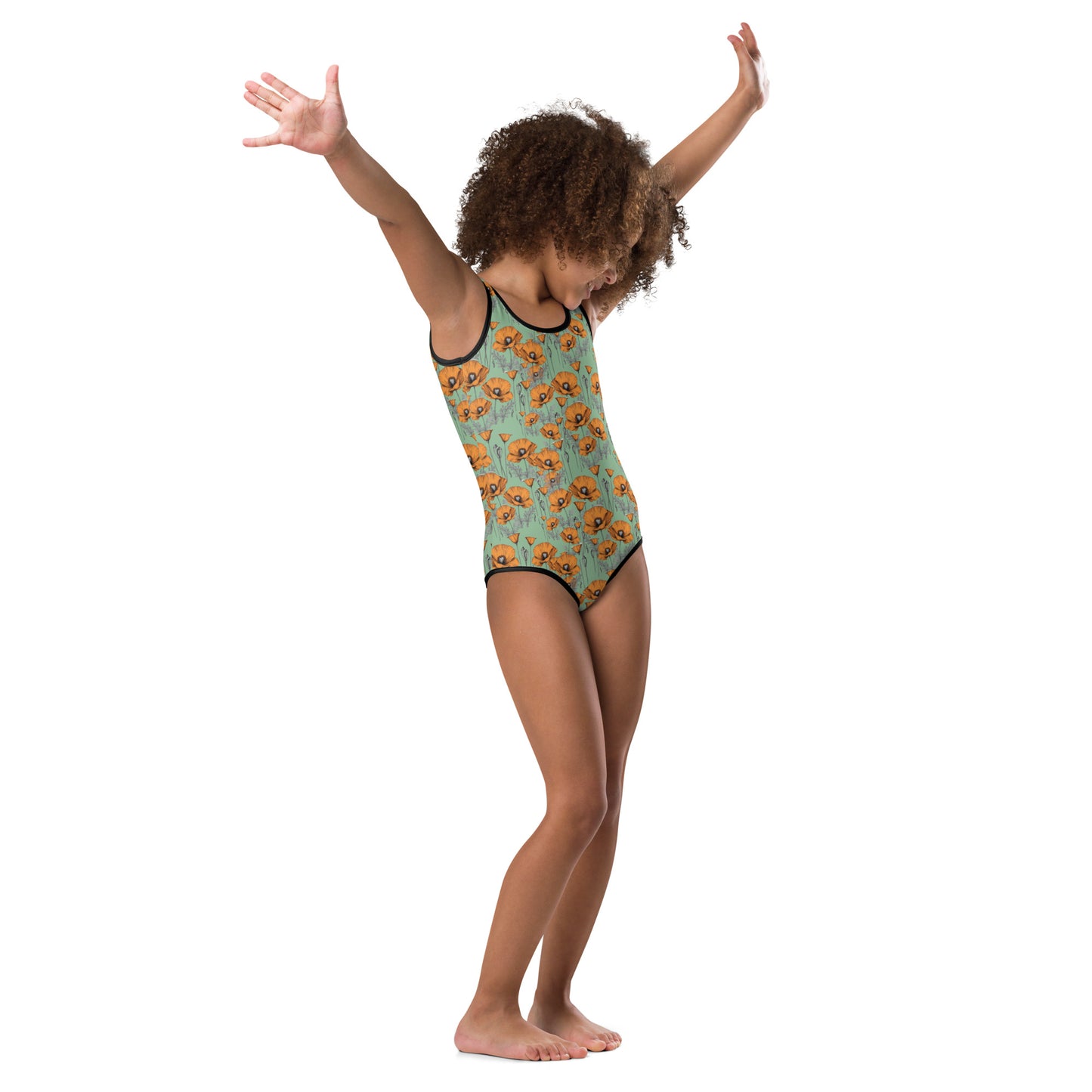 California Poppies One Piece Swimsuit for Tots