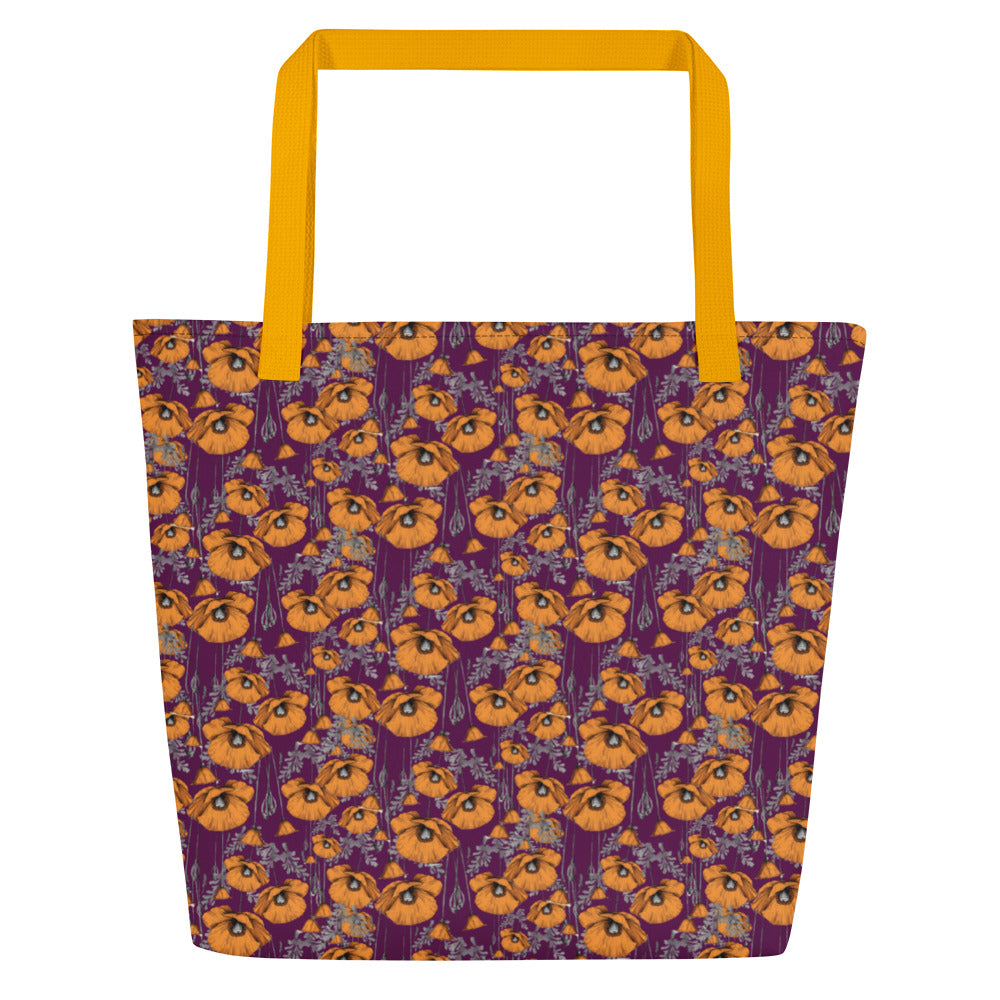 California Poppy Tote Bag in Purple