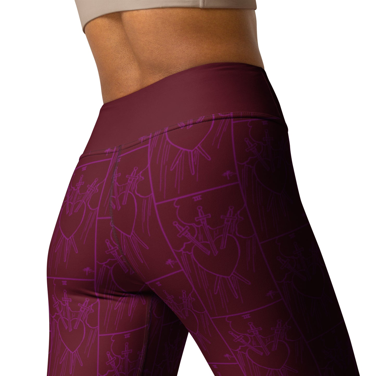Three of Swords Tarot Card Yoga Leggings