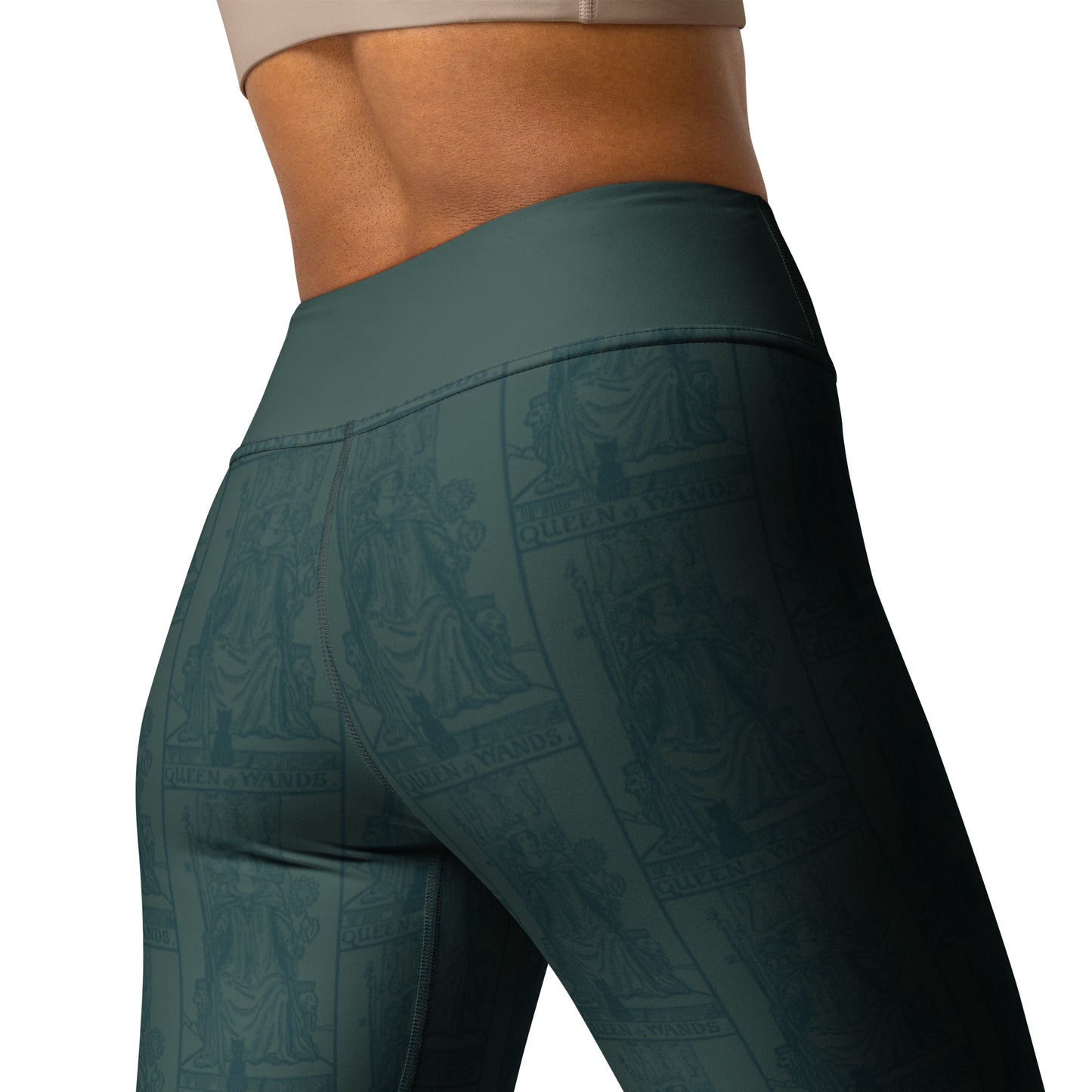 The Queen of Wands Card Yoga Leggings