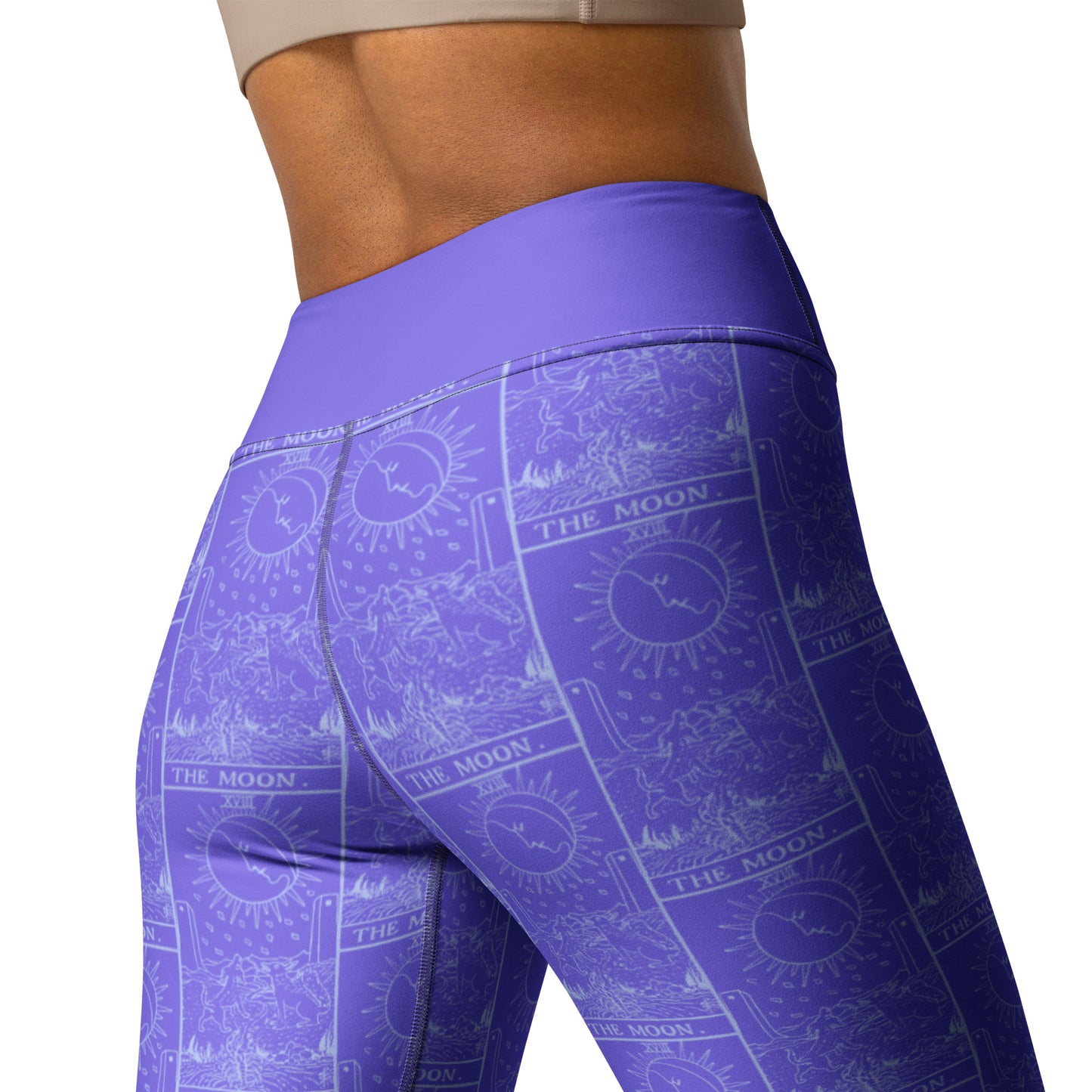 The Moon Tarot Card Yoga Leggings