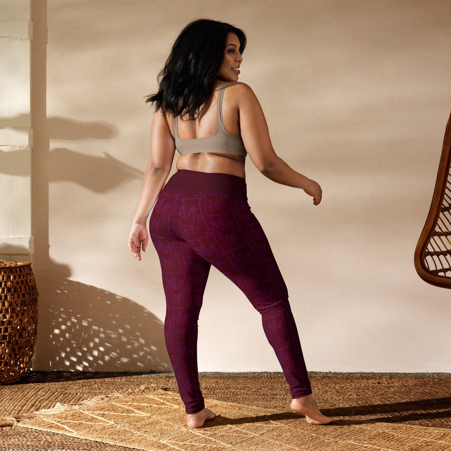 Three of Swords Tarot Card Yoga Leggings