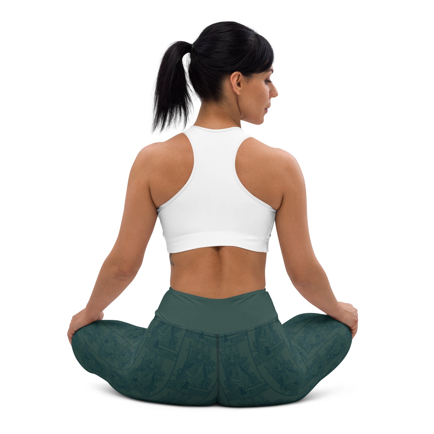 The Queen of Wands Card Yoga Leggings