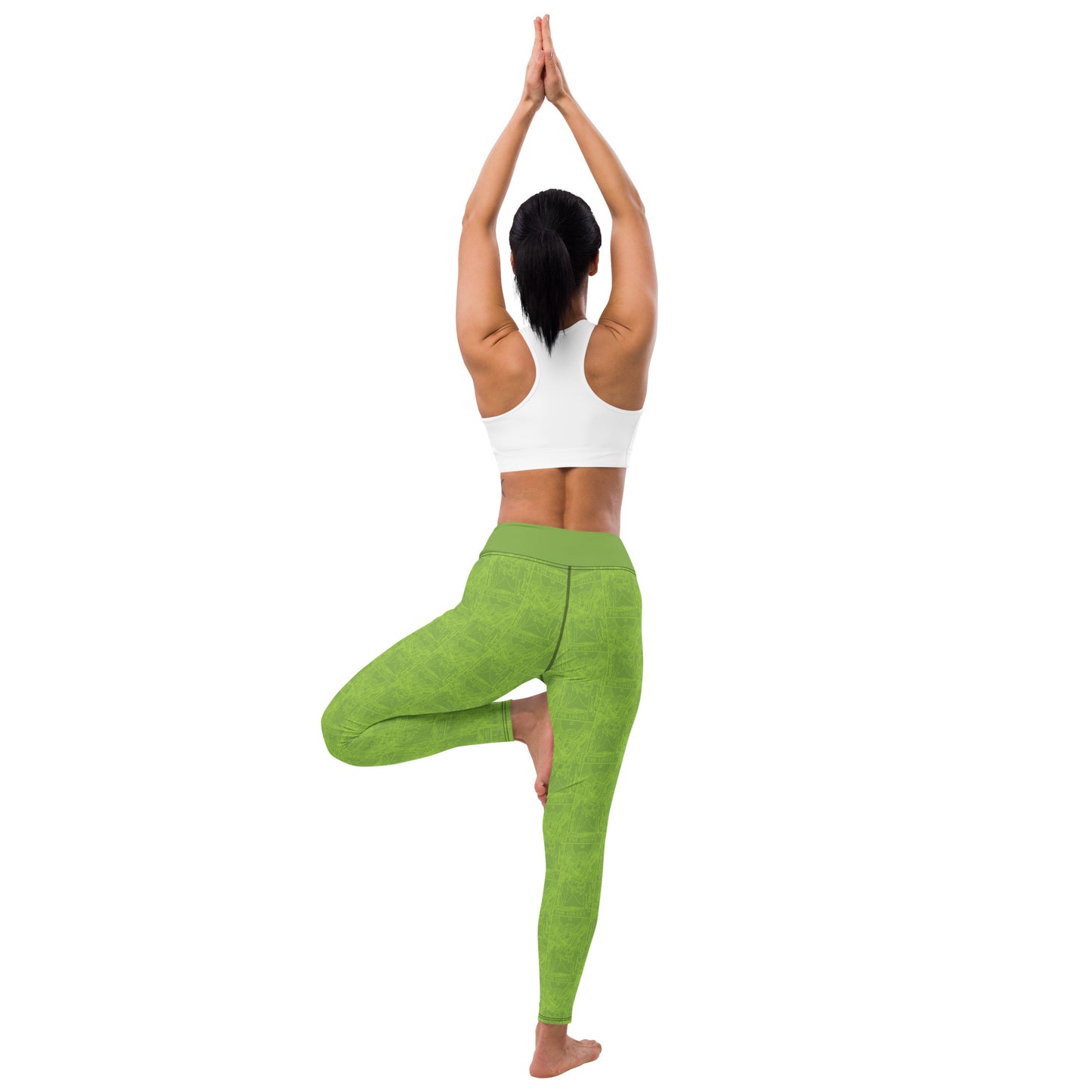 The Lovers Tarot Card Yoga Leggings in Green
