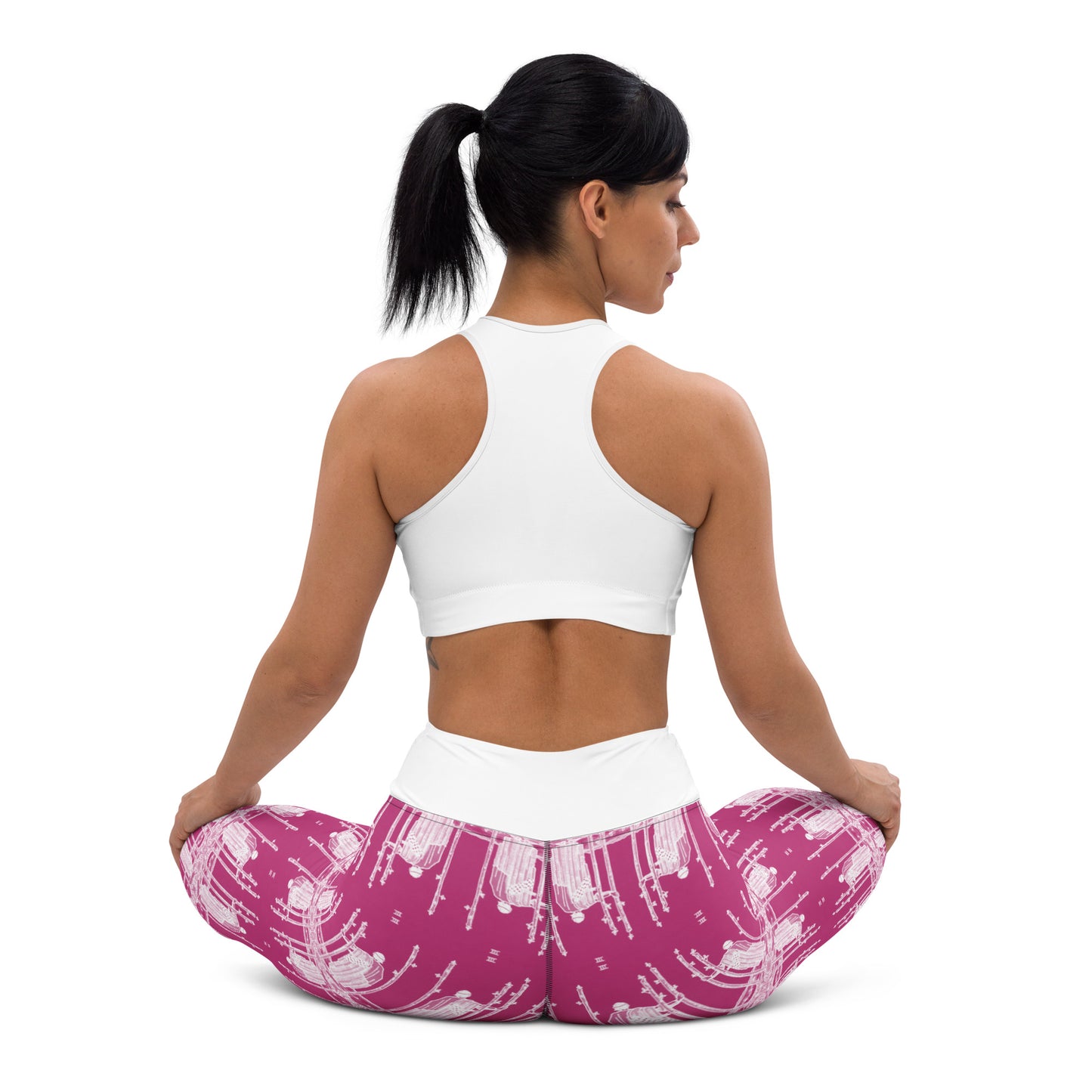 Original Three of Wands Tarot Card Leggings - White