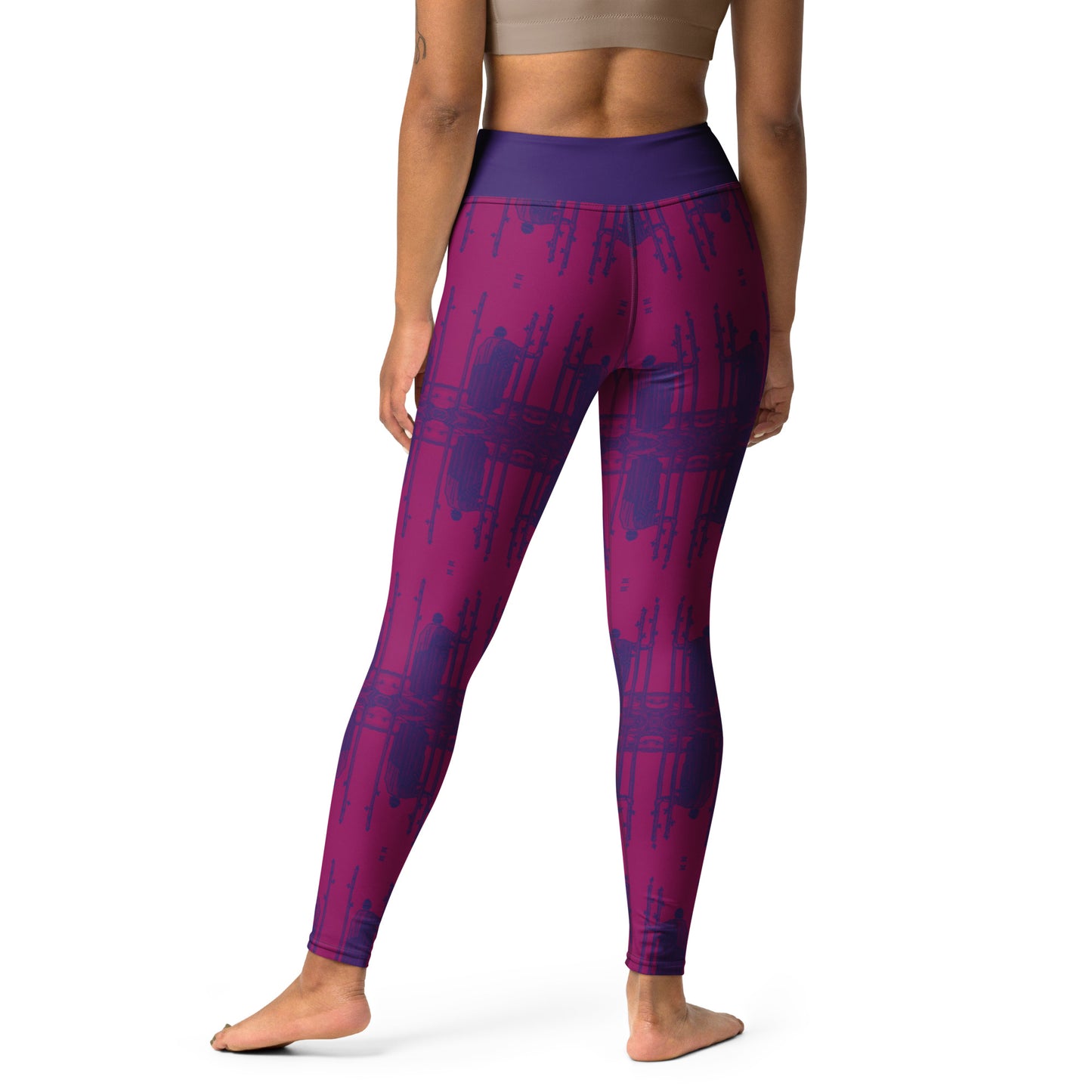 The Three of Wands Tarot Card Leggings - Purple