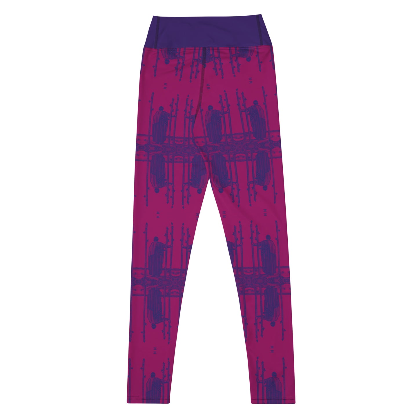 The Three of Wands Tarot Card Leggings - Purple