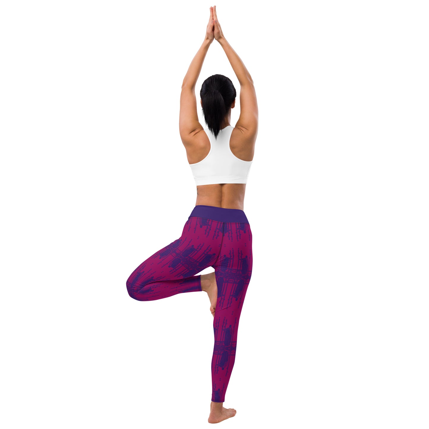 The Three of Wands Tarot Card Leggings - Purple