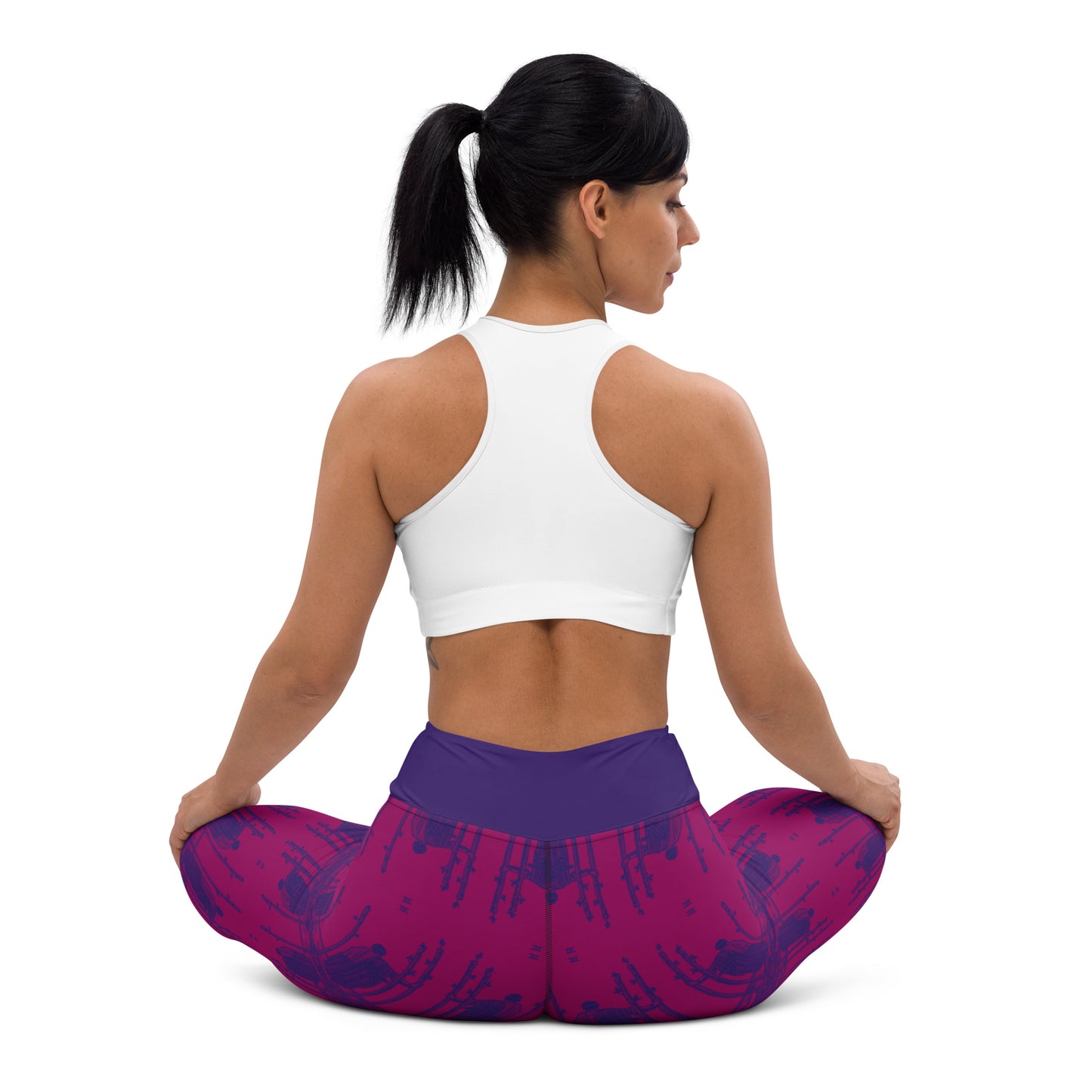 The Three of Wands Tarot Card Leggings - Purple