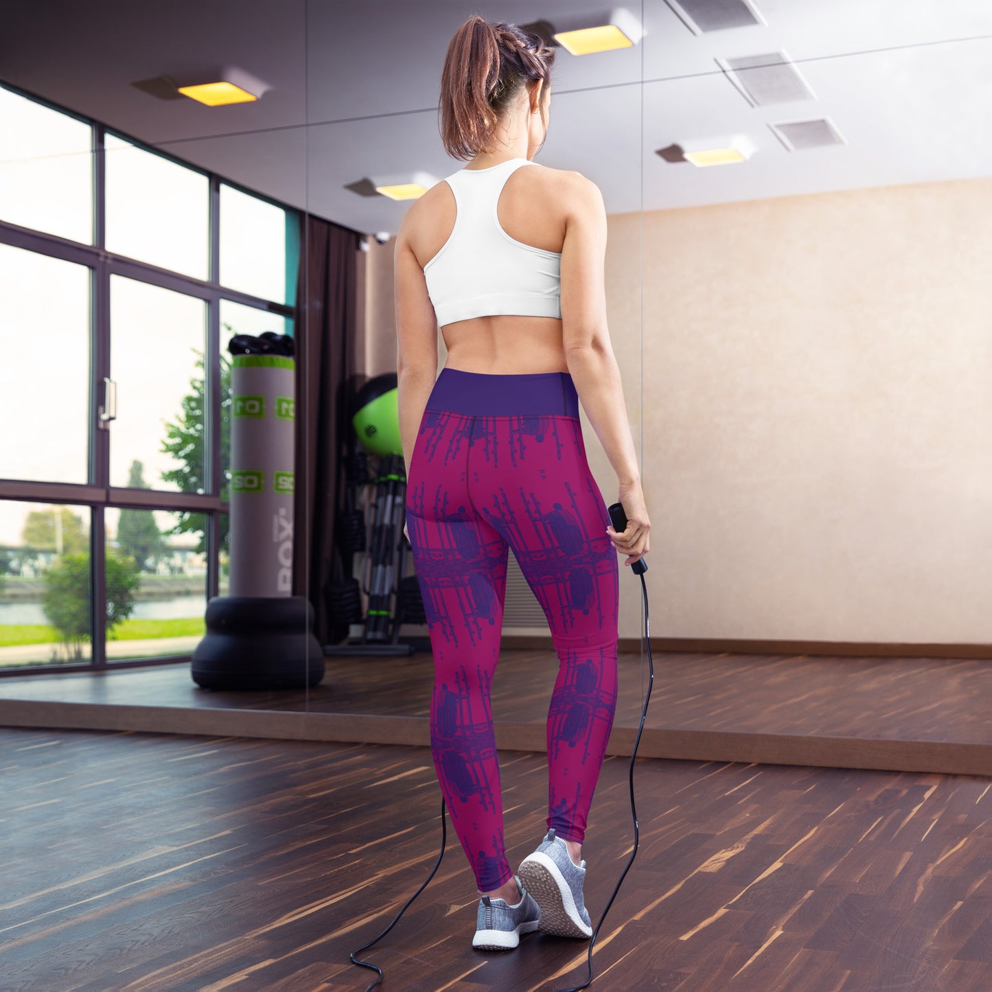 The Three of Wands Tarot Card Leggings - Purple