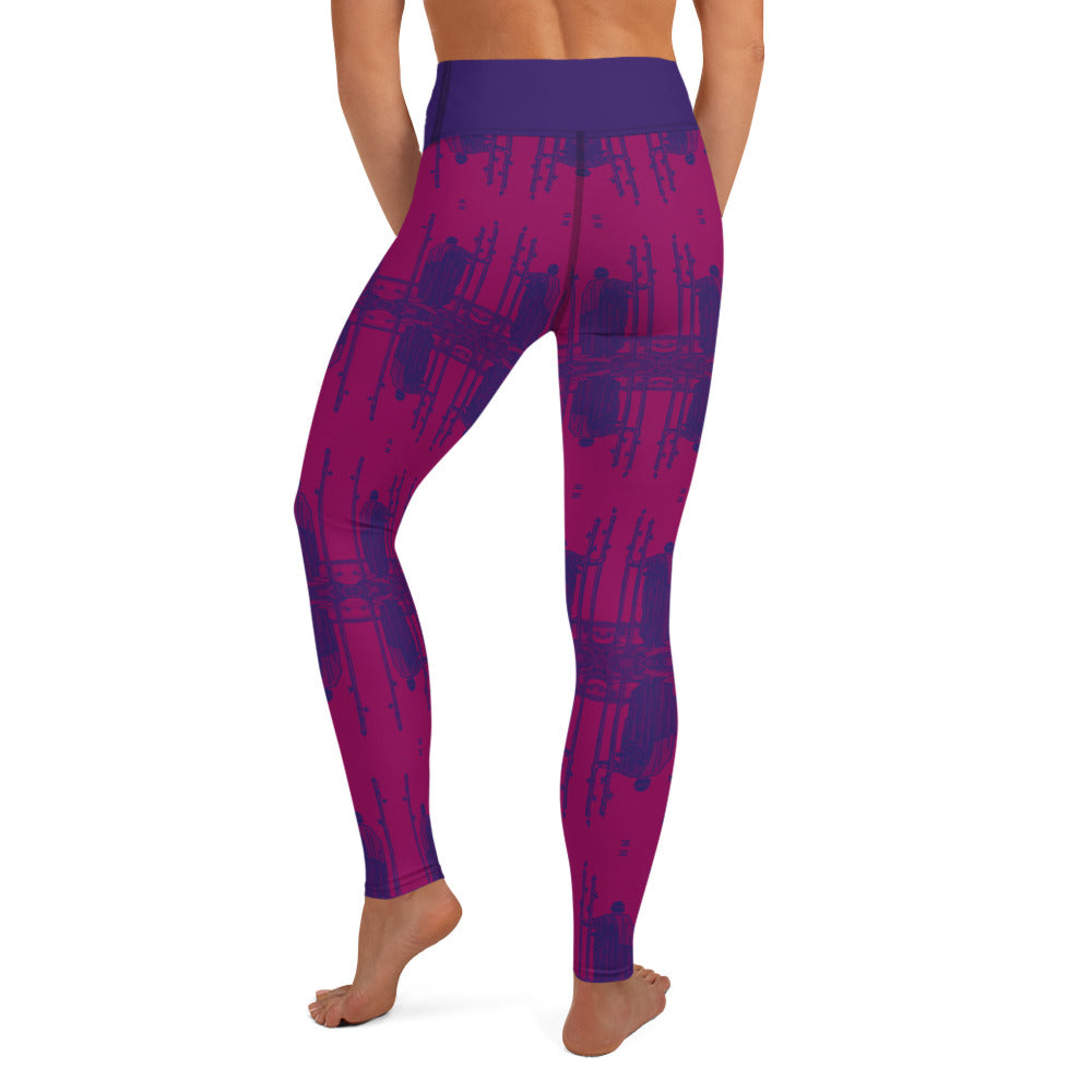 The Three of Wands Tarot Card Leggings - Purple