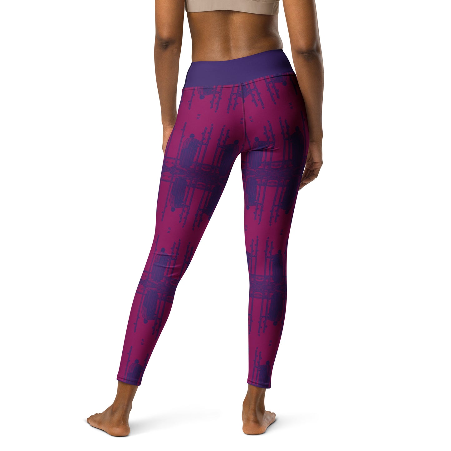 The Three of Wands Tarot Card Leggings - Purple
