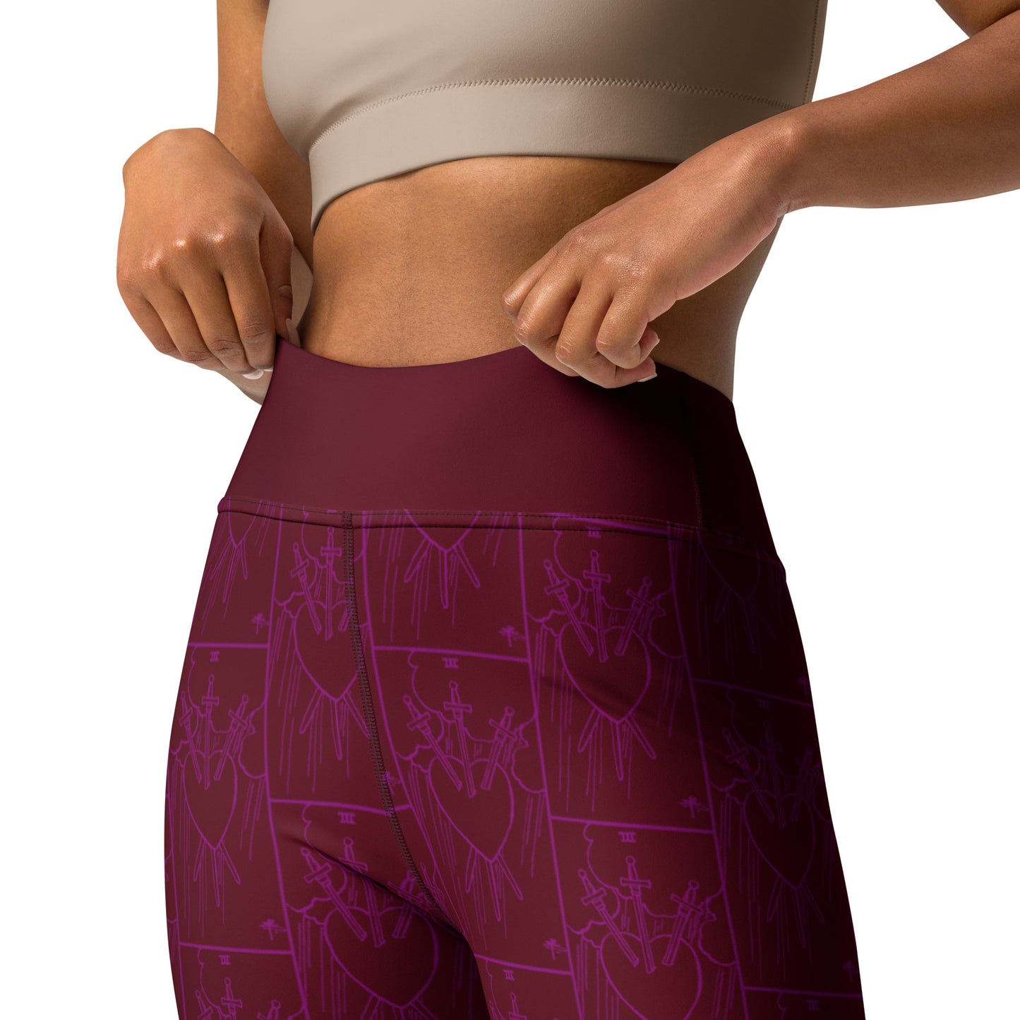 Three of Swords Tarot Card Yoga Leggings