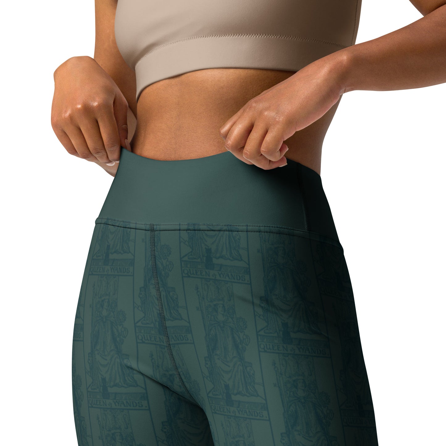 The Queen of Wands Card Yoga Leggings