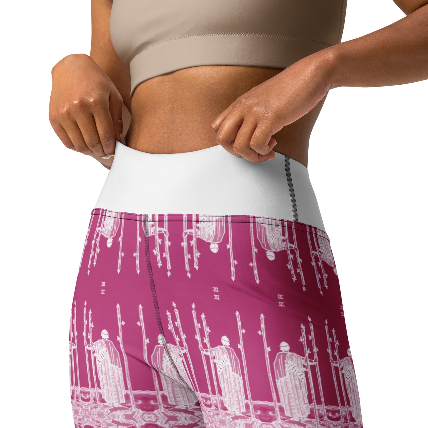Original Three of Wands Tarot Card Leggings - White