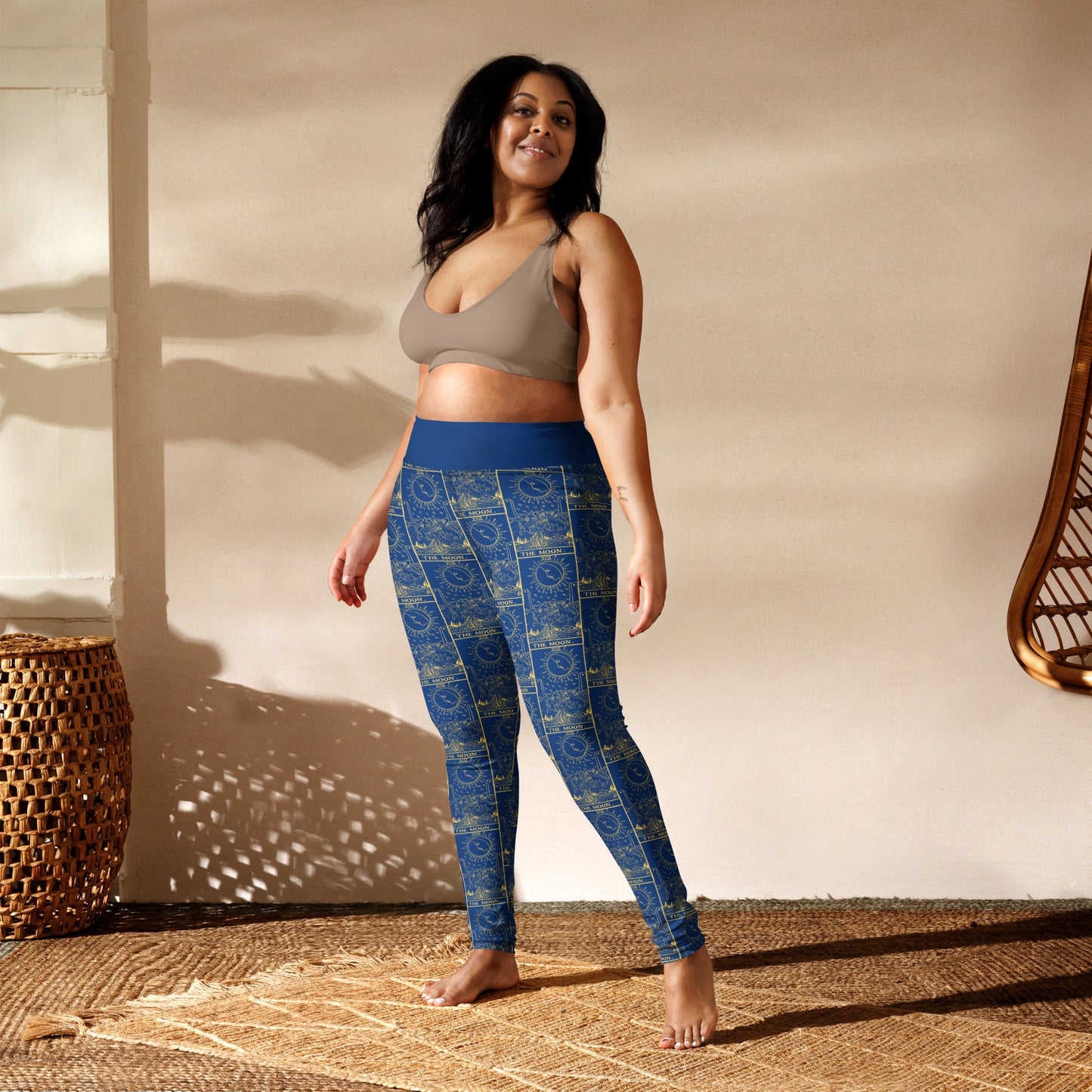 The Moon Tarot Card Yoga Leggings