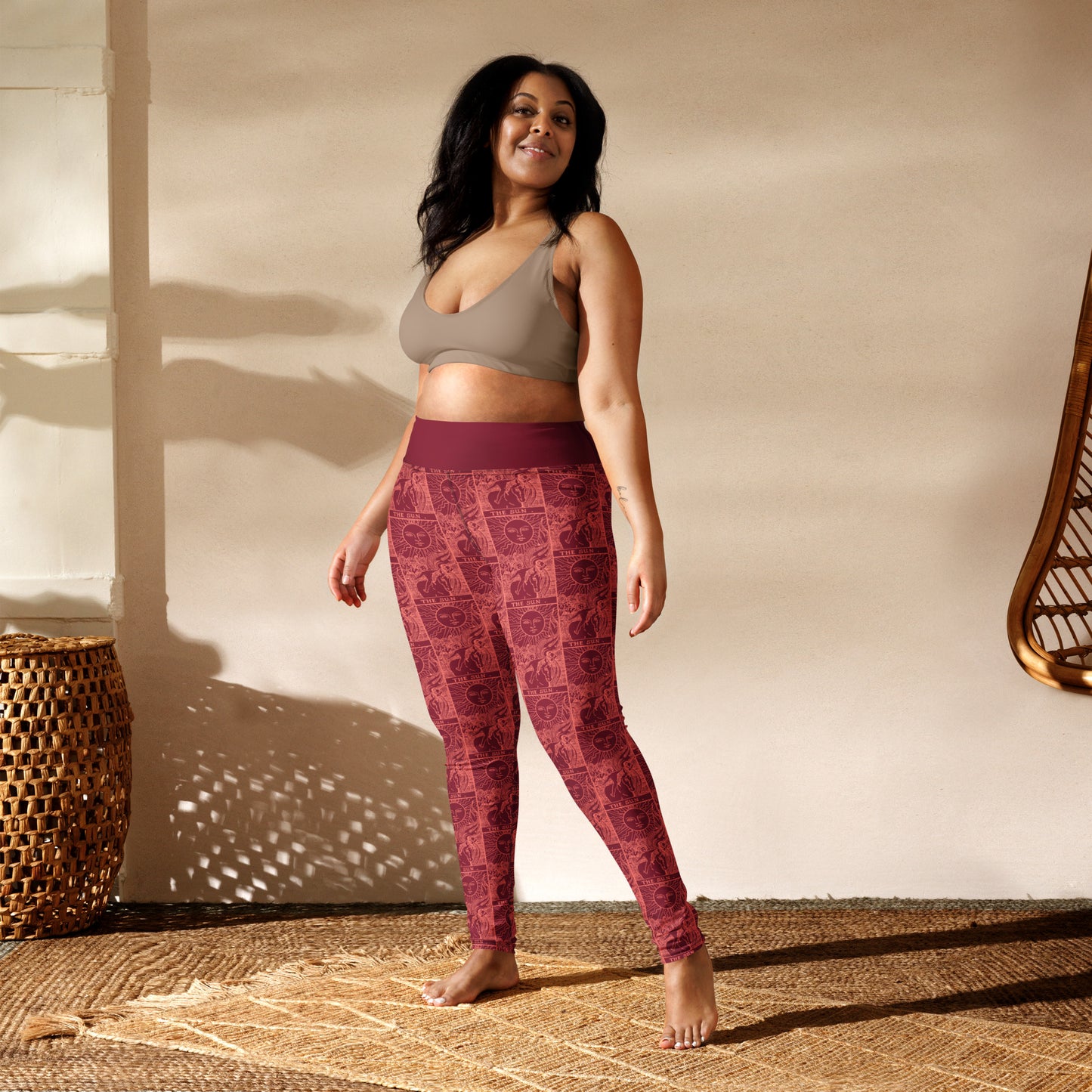 The Sun Tarot Card Yoga Leggings