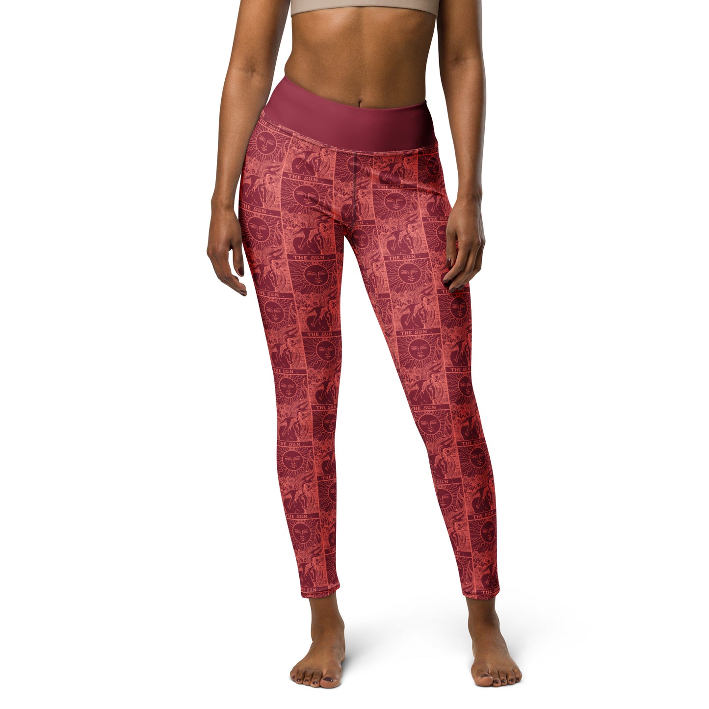 The Sun Tarot Card Yoga Leggings