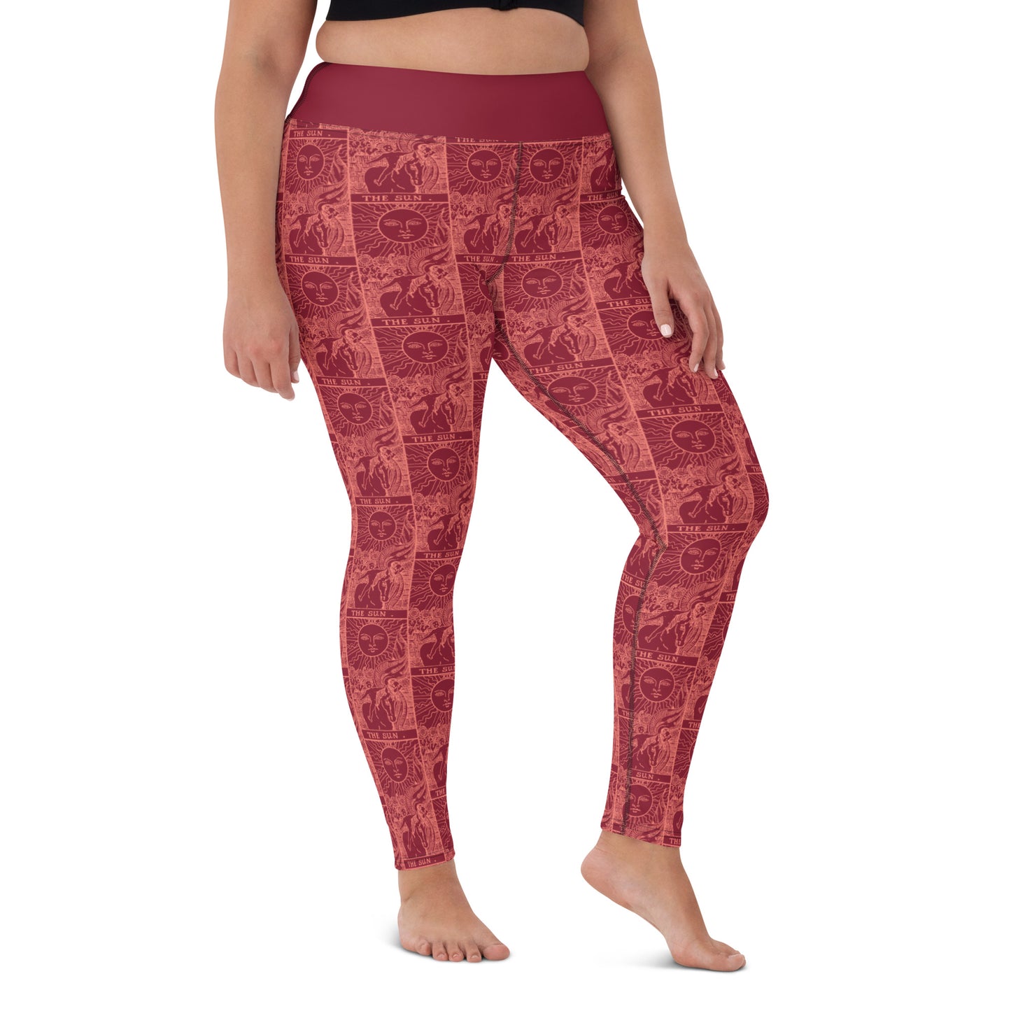 The Sun Tarot Card Yoga Leggings