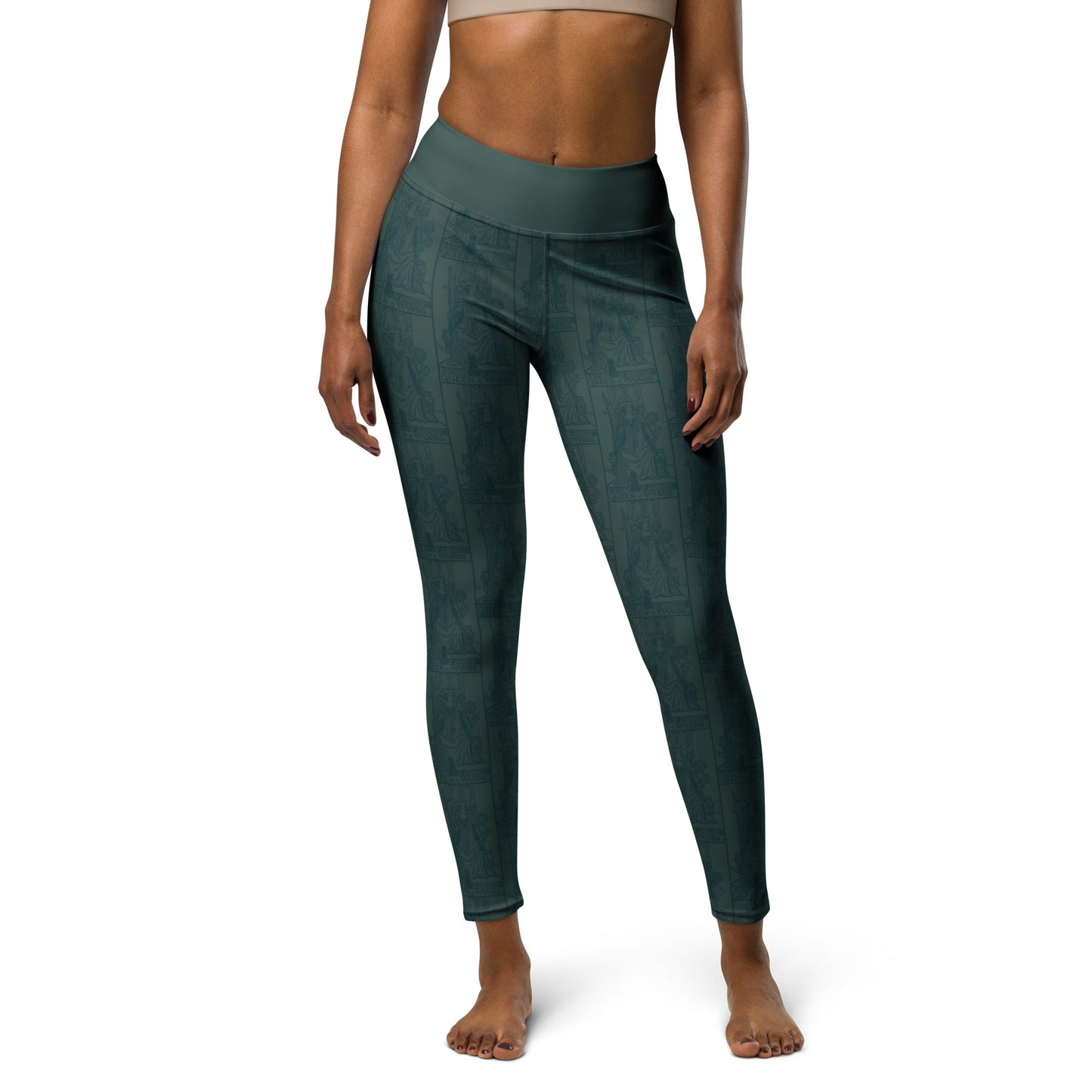 The Queen of Wands Card Yoga Leggings