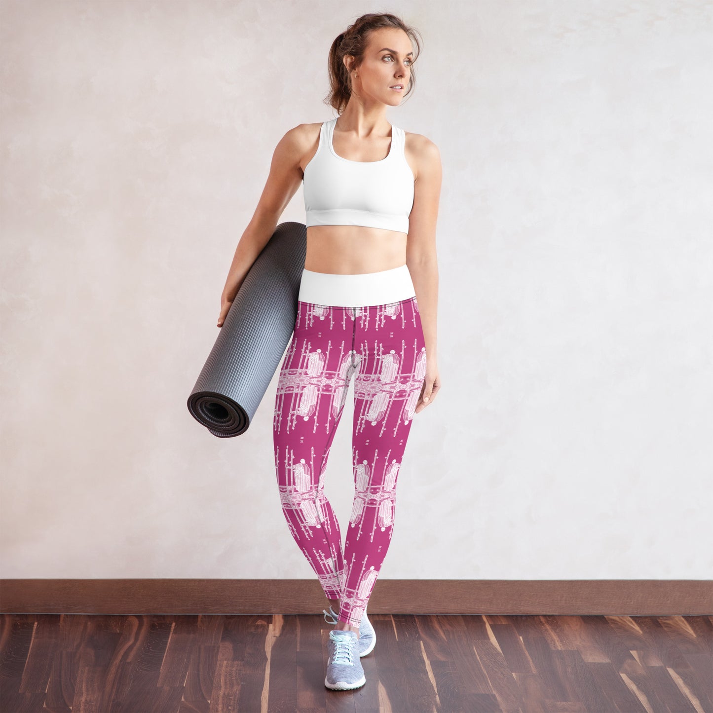 Original Three of Wands Tarot Card Leggings - White