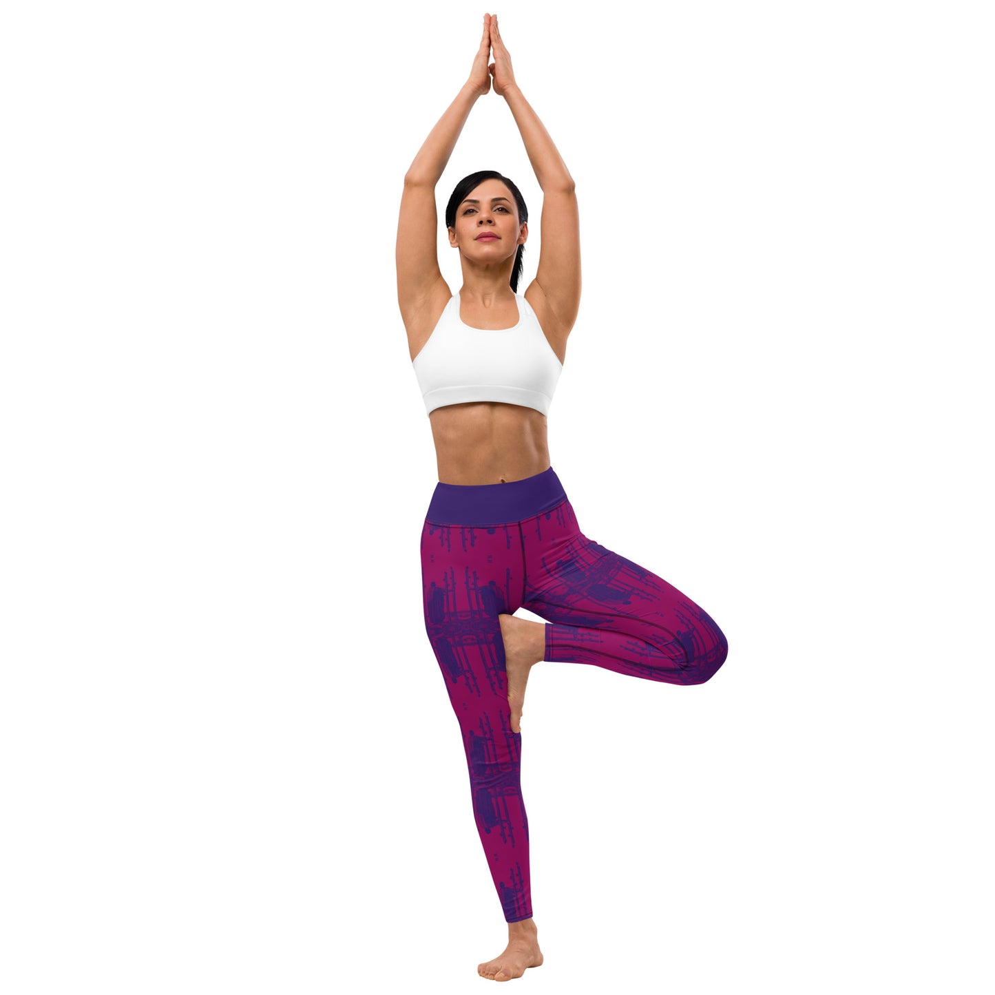 The Three of Wands Tarot Card Leggings - Purple