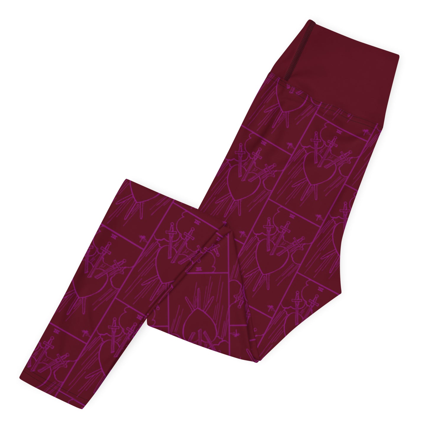 Three of Swords Tarot Card Yoga Leggings