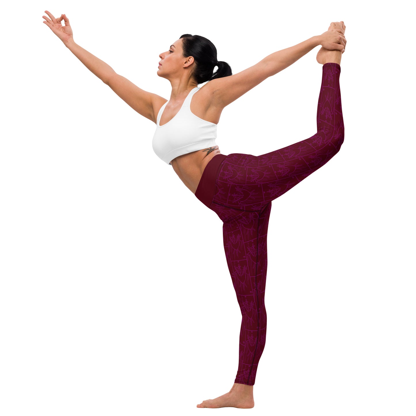 Three of Swords Tarot Card Yoga Leggings