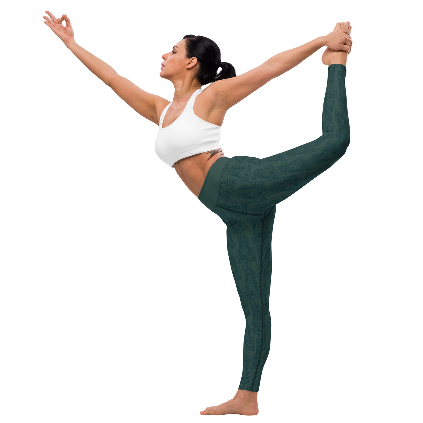 The Queen of Wands Card Yoga Leggings