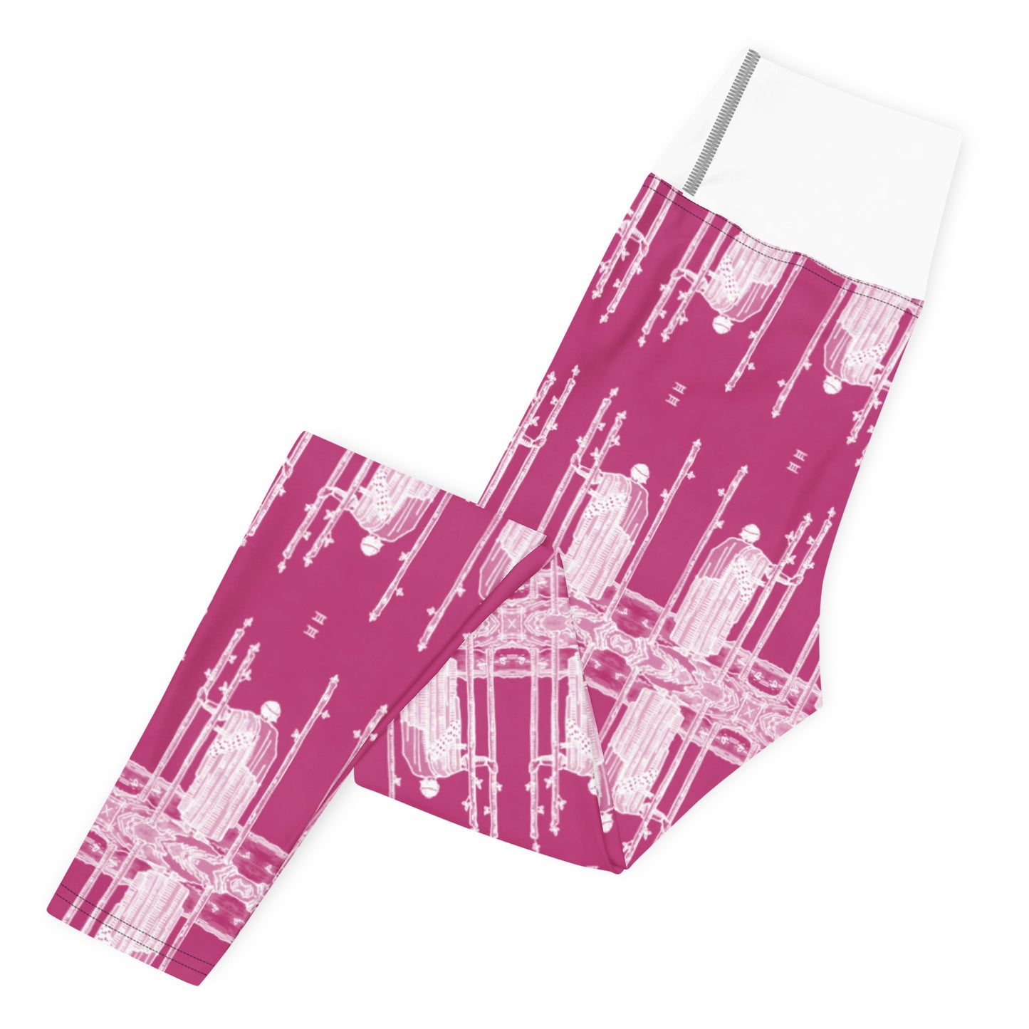 Original Three of Wands Tarot Card Leggings - White