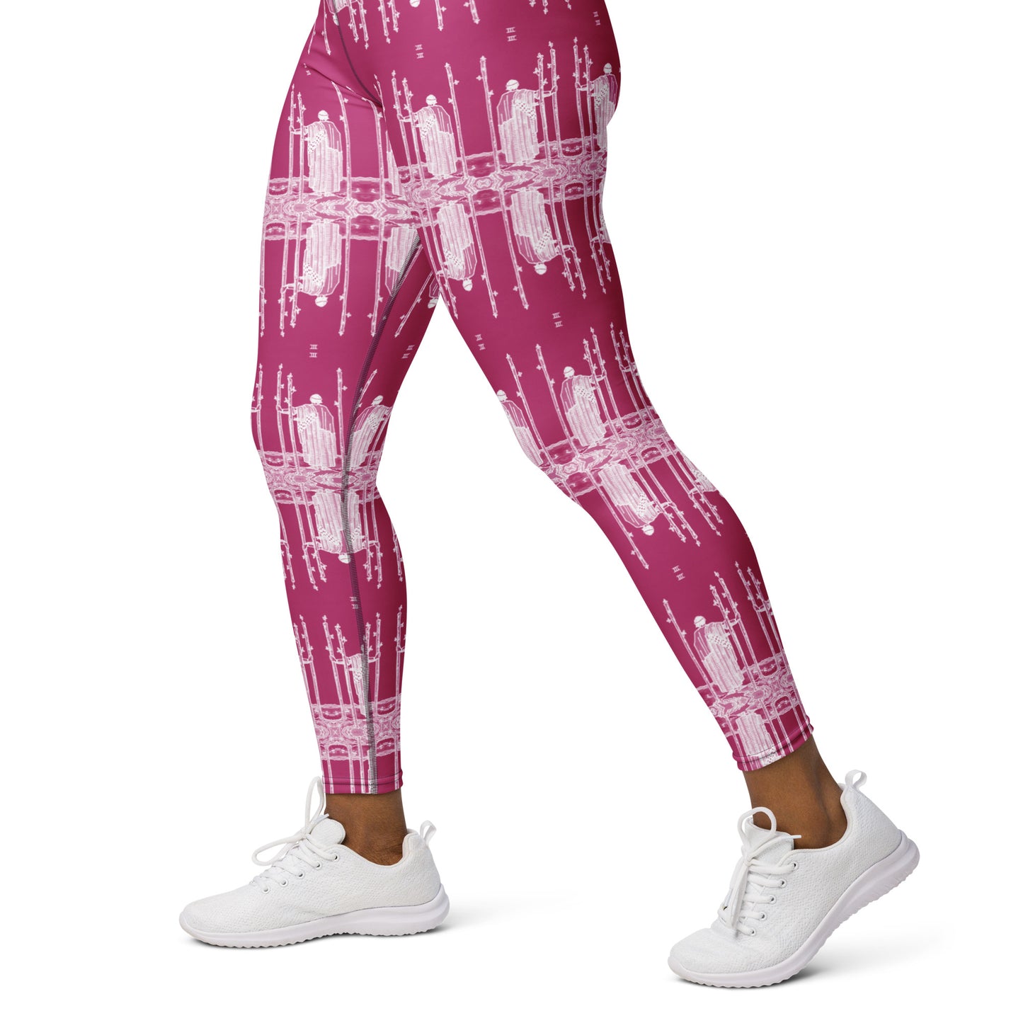 Original Three of Wands Tarot Card Leggings - White