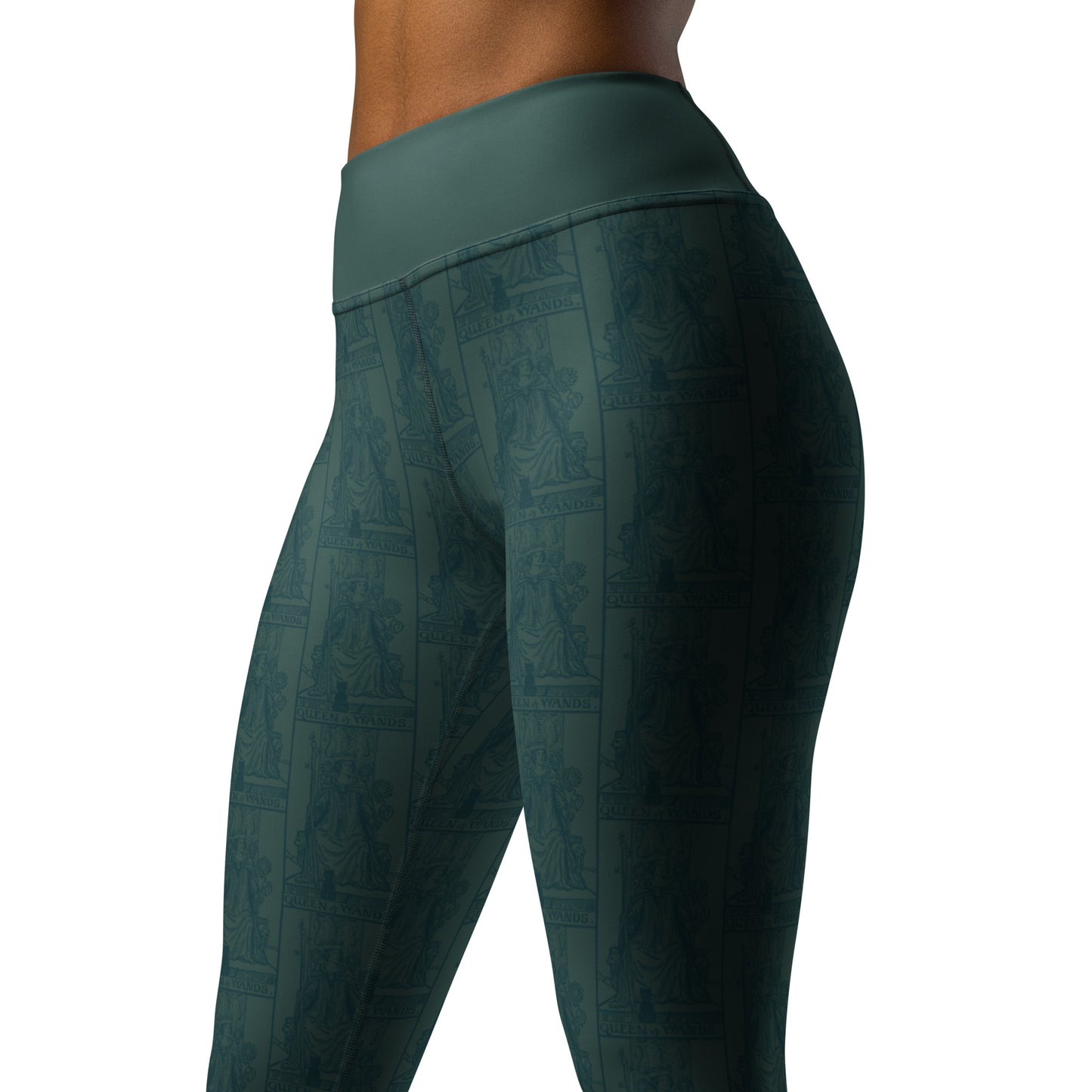 The Queen of Wands Card Yoga Leggings