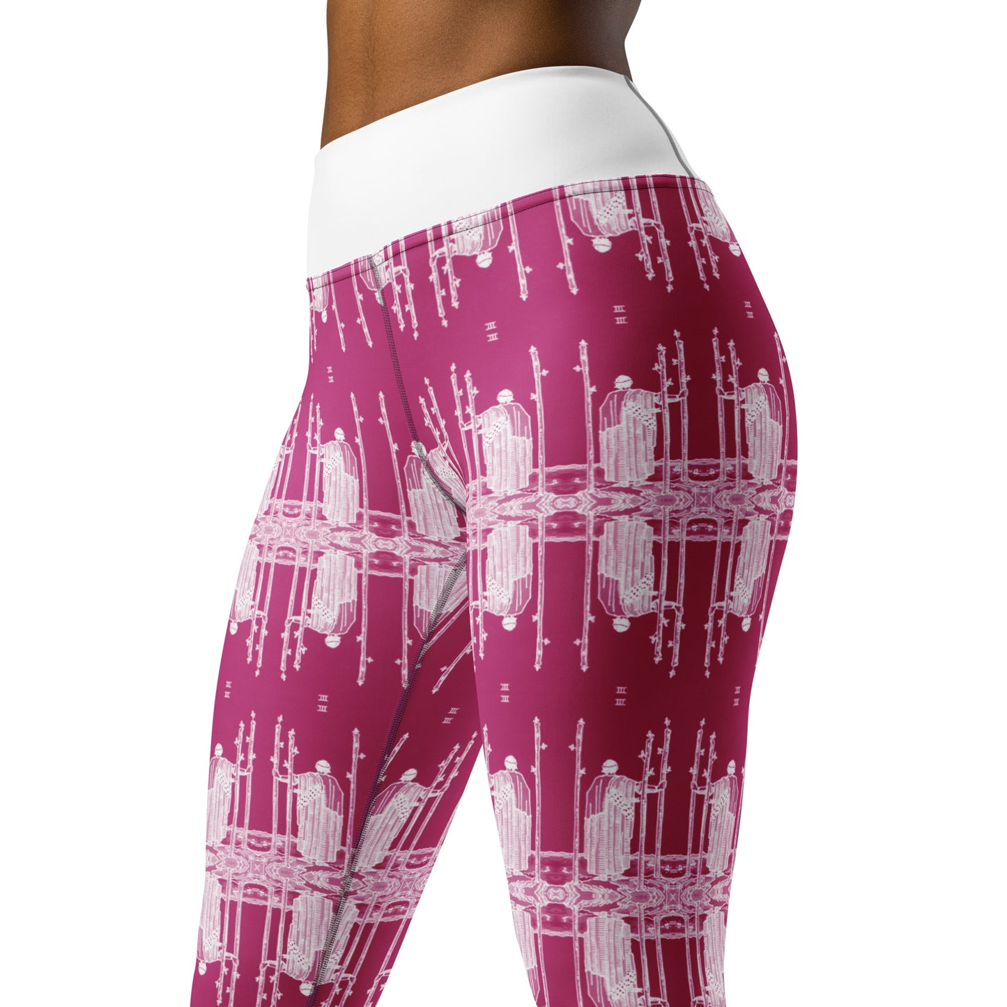 Original Three of Wands Tarot Card Leggings - White
