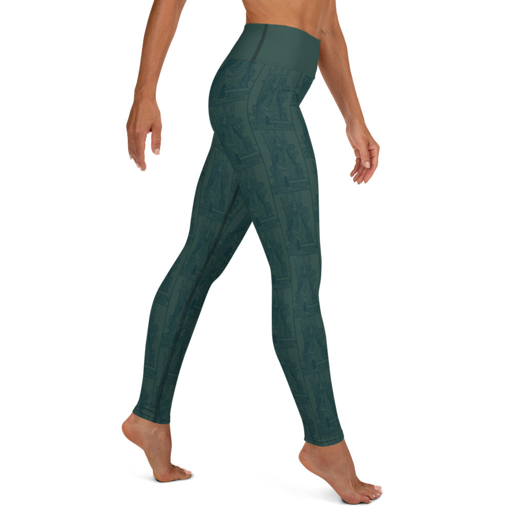 The Queen of Wands Card Yoga Leggings