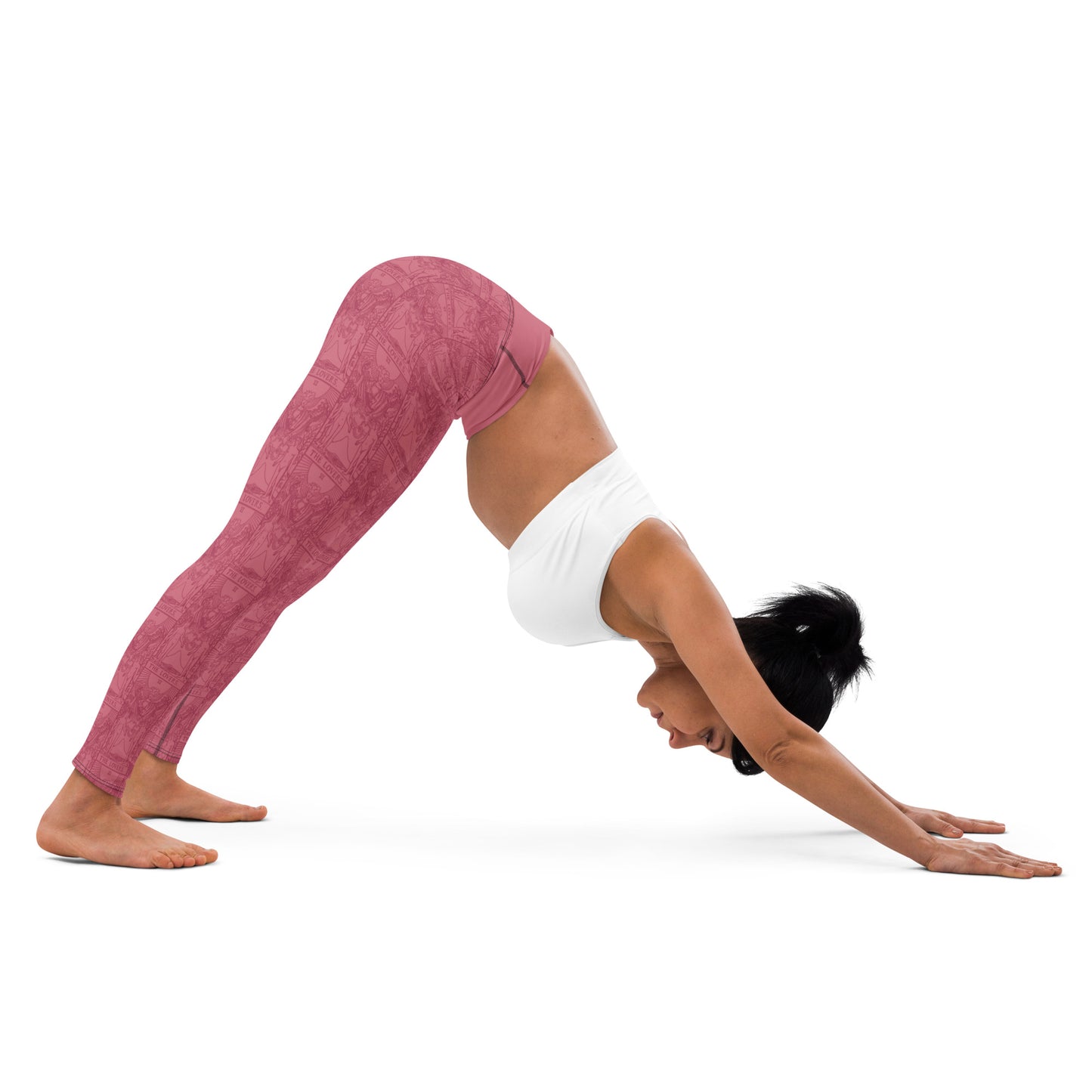 The Lovers Tarot Card Yoga Leggings in Pink