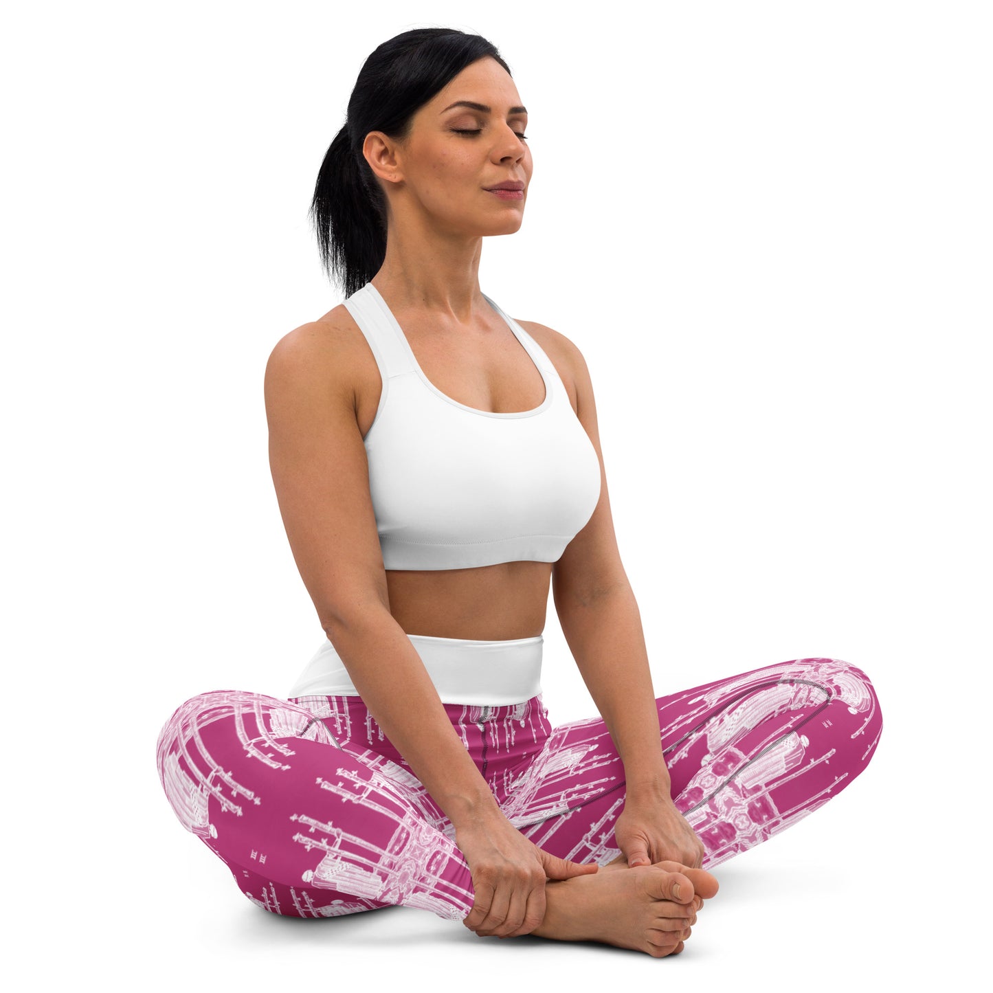 Original Three of Wands Tarot Card Leggings - White