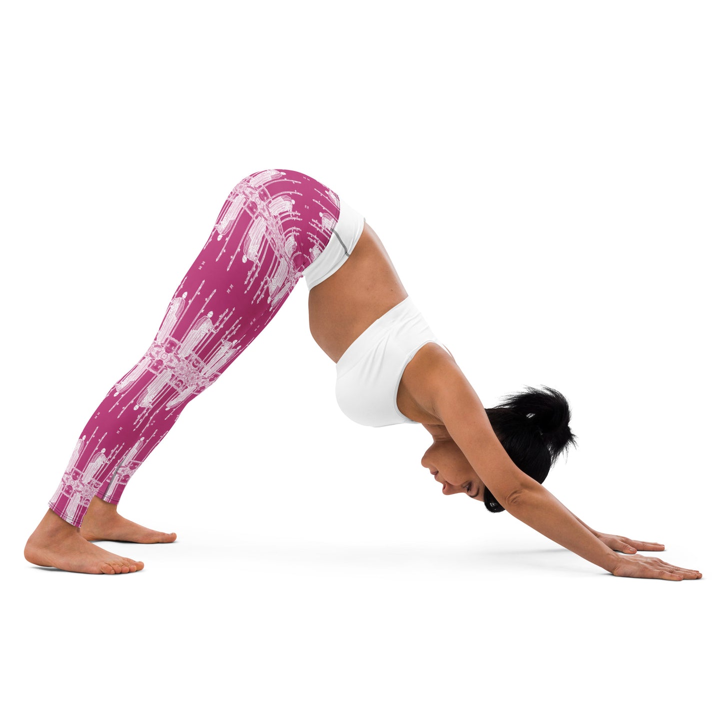 Original Three of Wands Tarot Card Leggings - White
