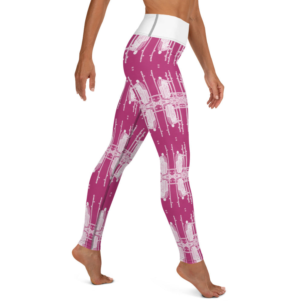 Original Three of Wands Tarot Card Leggings - White